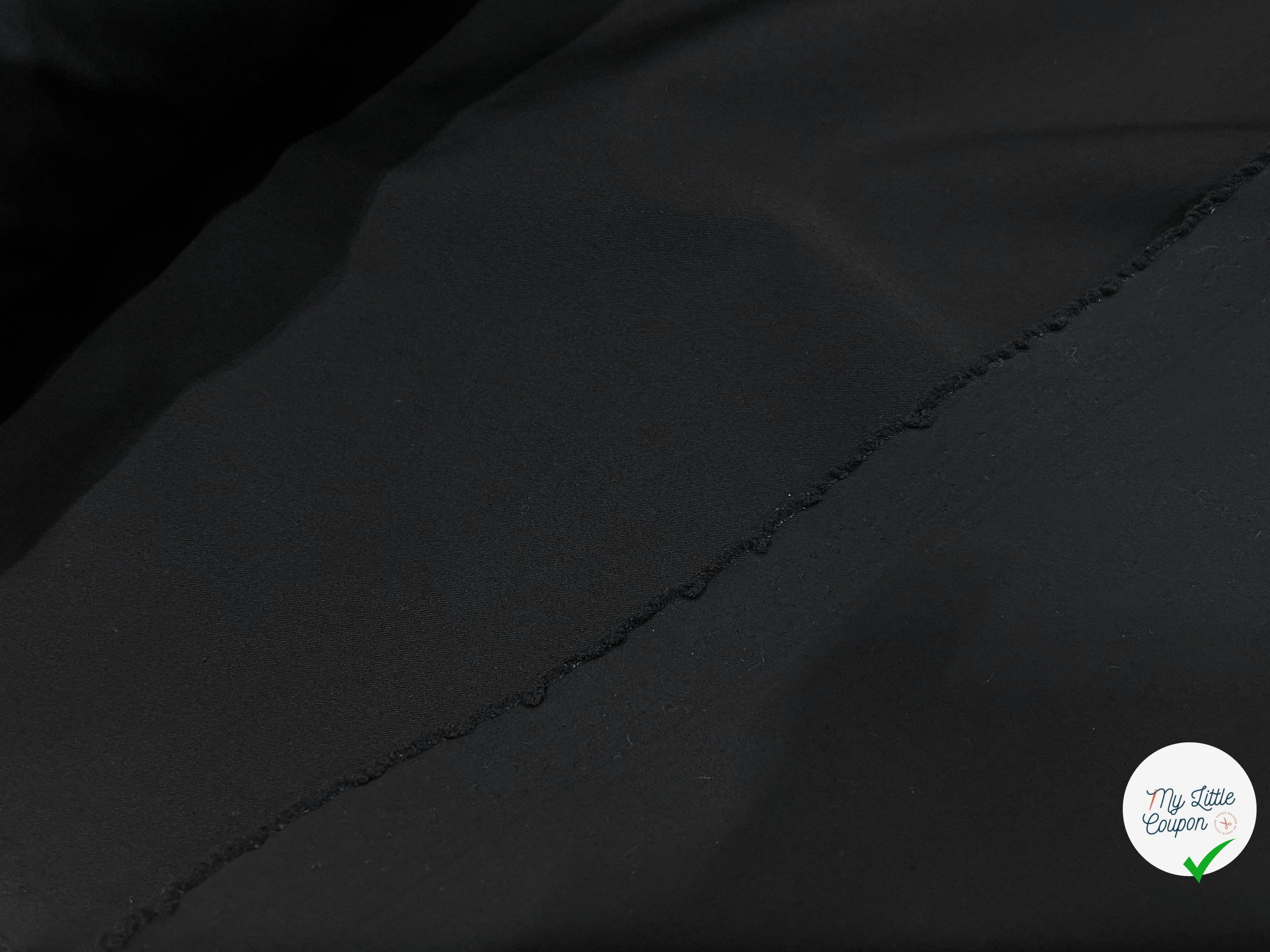 POPELINE LOURDE STRETCH NOIR 98% COTON EFFET CRAQUANT - My Little Coupon