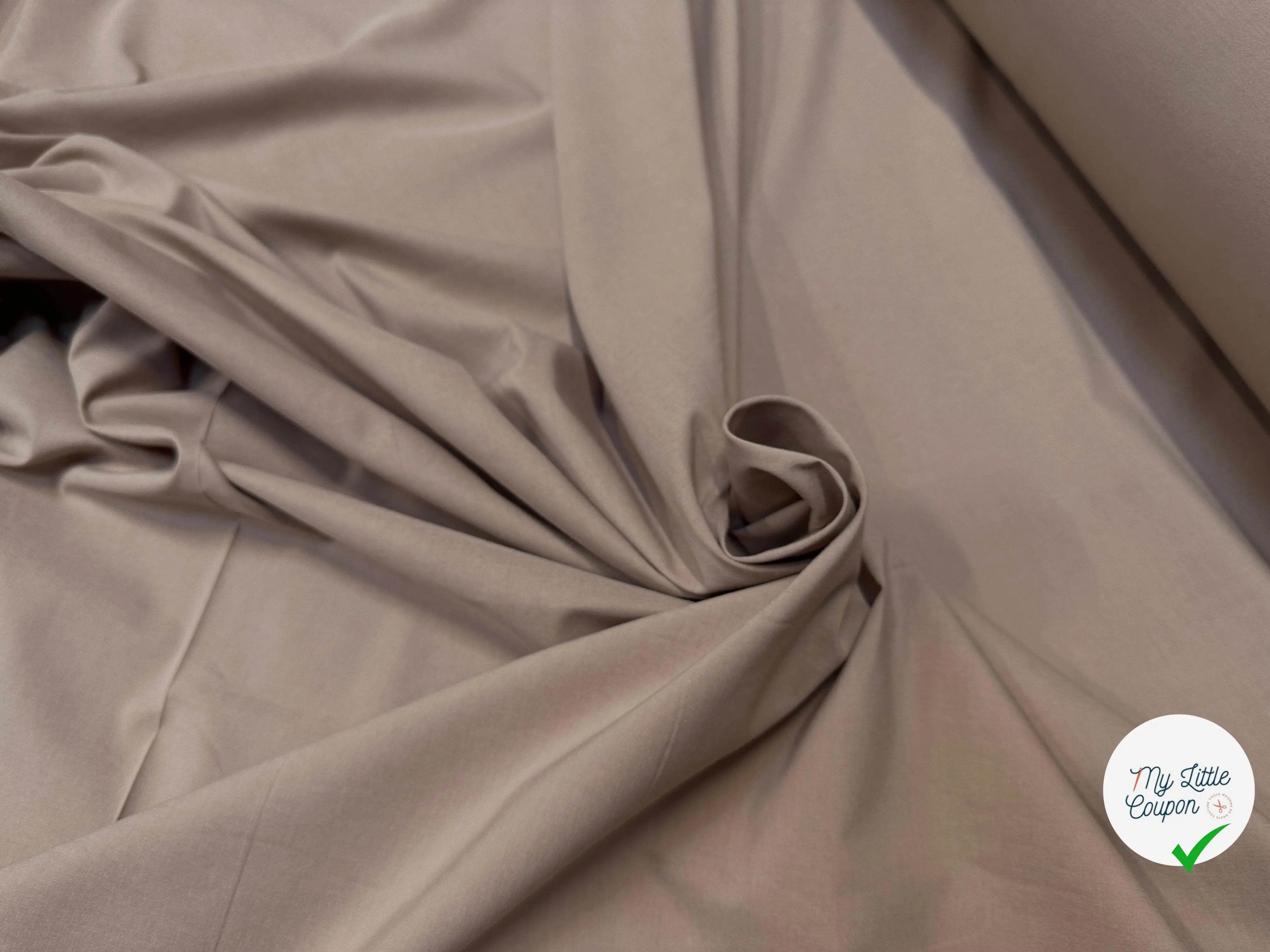 POPELINE PEACHSKIN TOUT DOUX BEIGE STRETCH - My Little Coupon