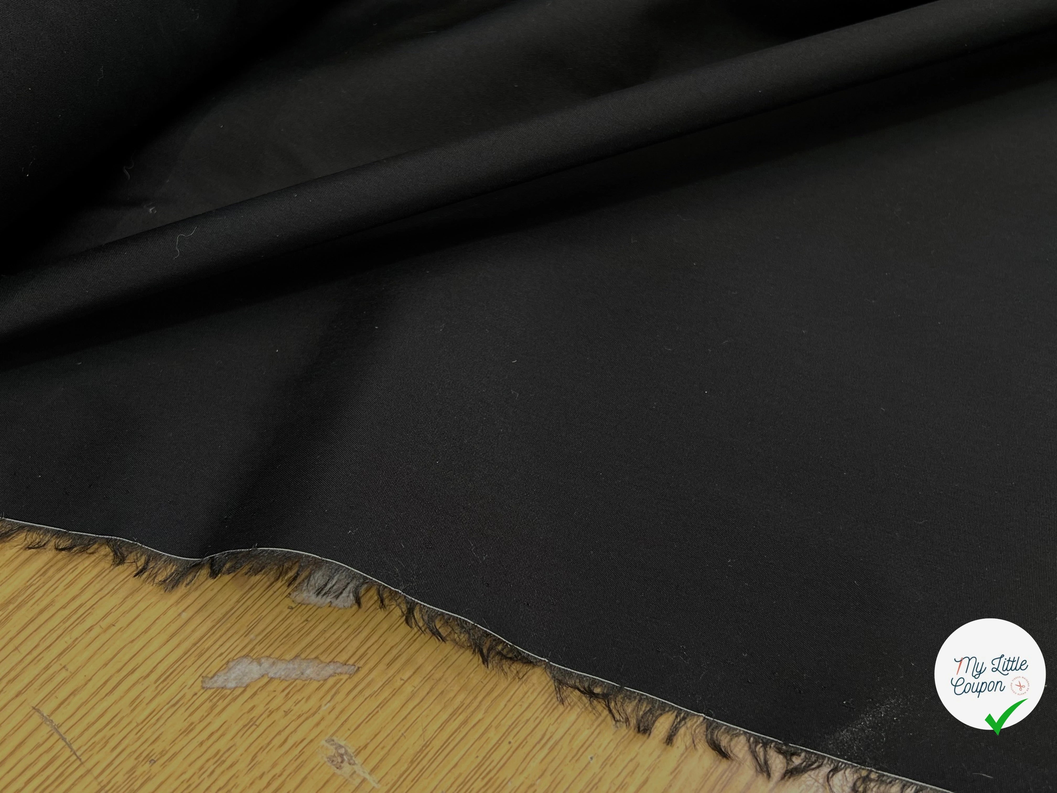 POPELINE PLYCOTON TRÈS STRETCH CRAQUANTE NOIR - My Little Coupon