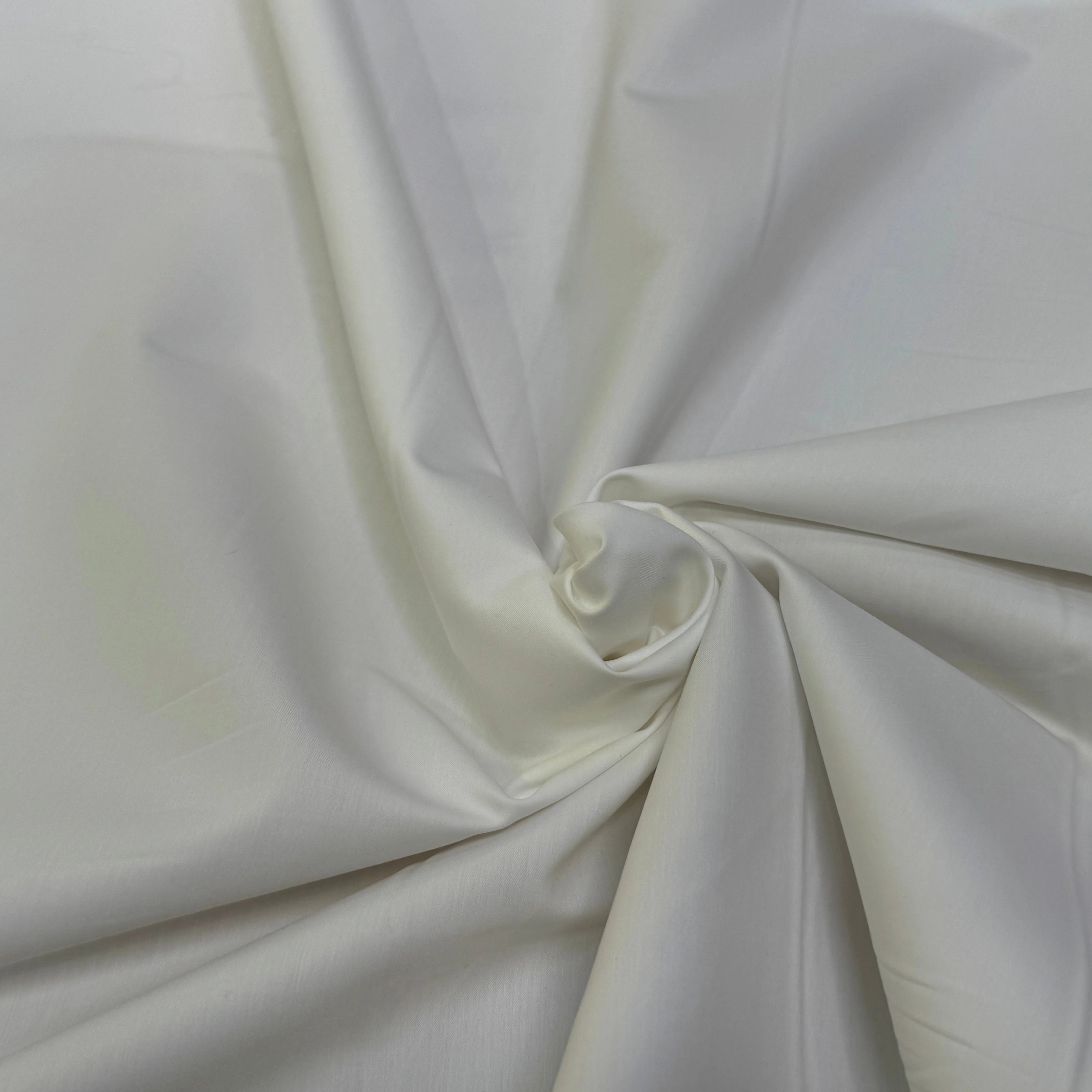 POPELINE SATIN DE COTON STRETCH BLANC COUTURE - My Little Coupon