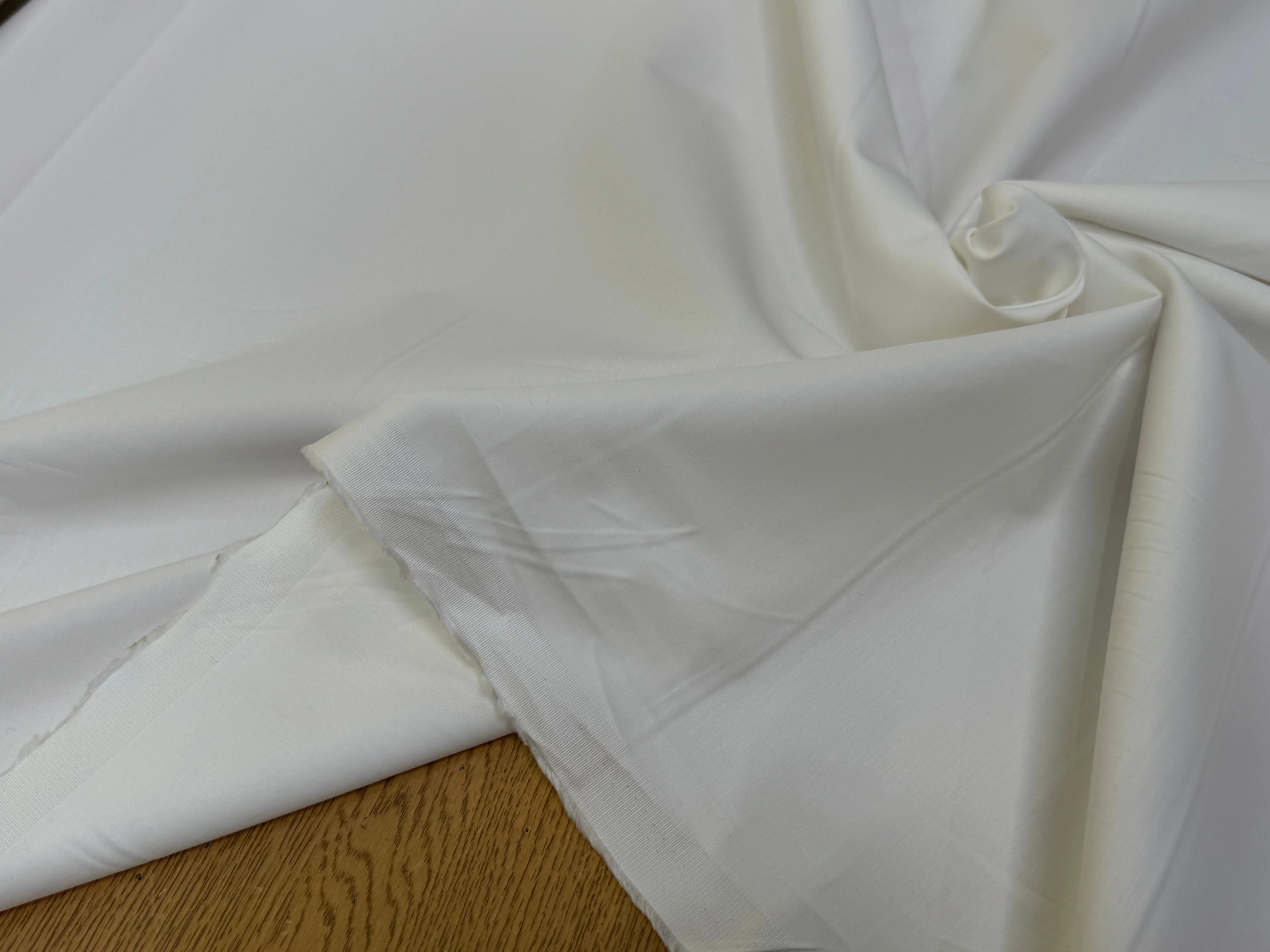 POPELINE SATIN DE COTON STRETCH BLANC COUTURE - My Little Coupon