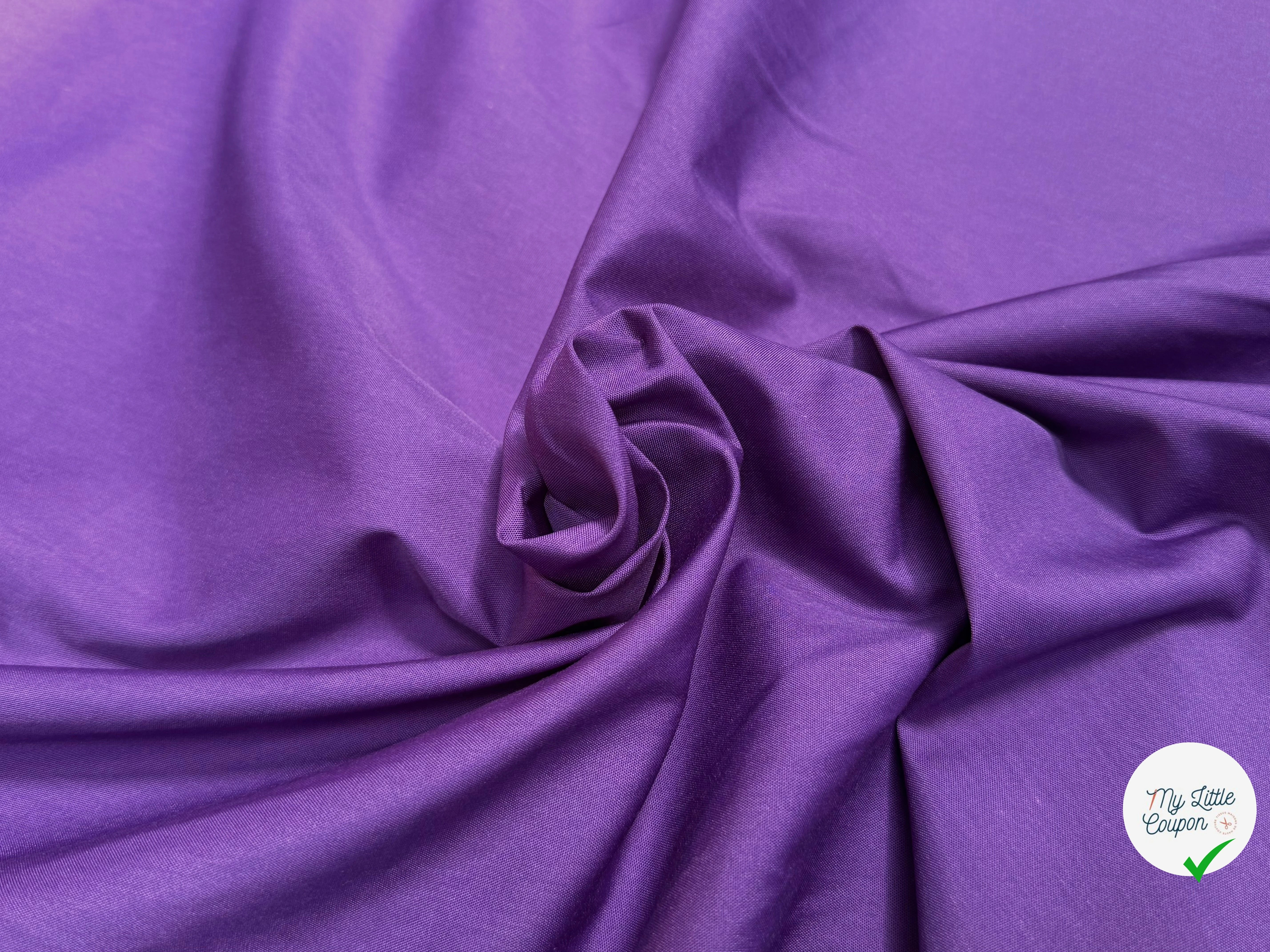 POPELINE UNIE VIOLET CRAQUANTE - My Little Coupon