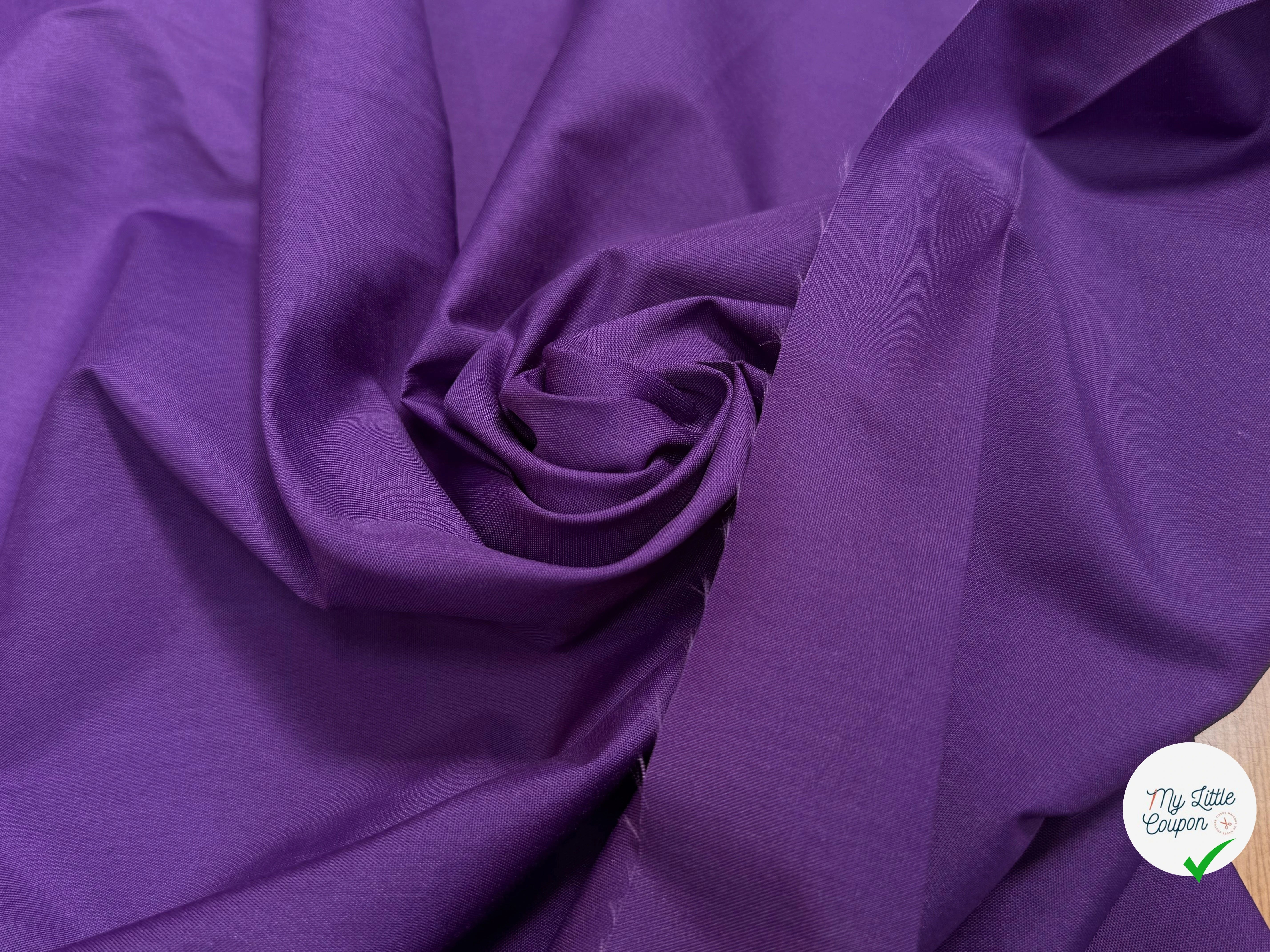 POPELINE UNIE VIOLET CRAQUANTE - My Little Coupon