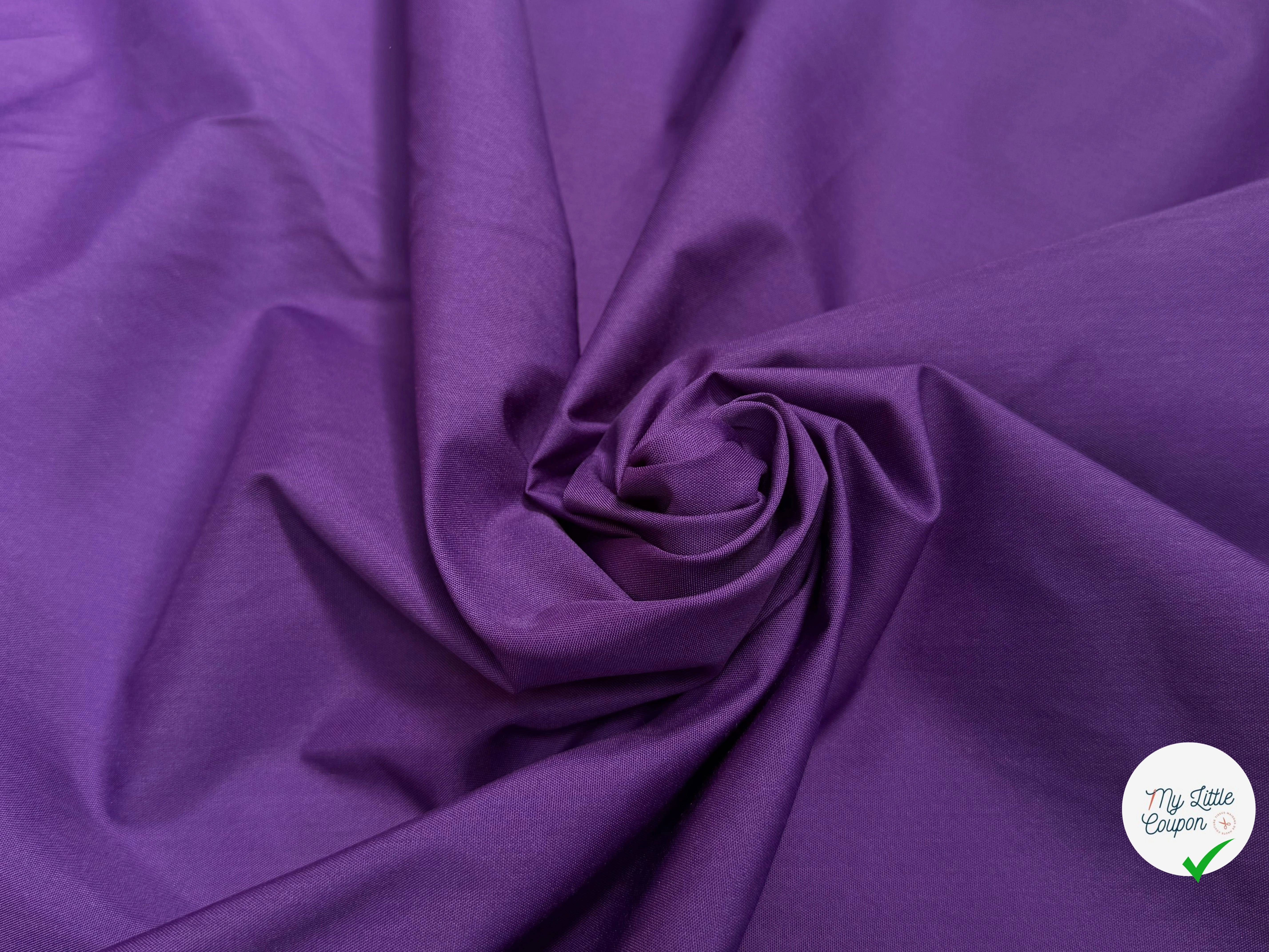 POPELINE UNIE VIOLET CRAQUANTE - My Little Coupon