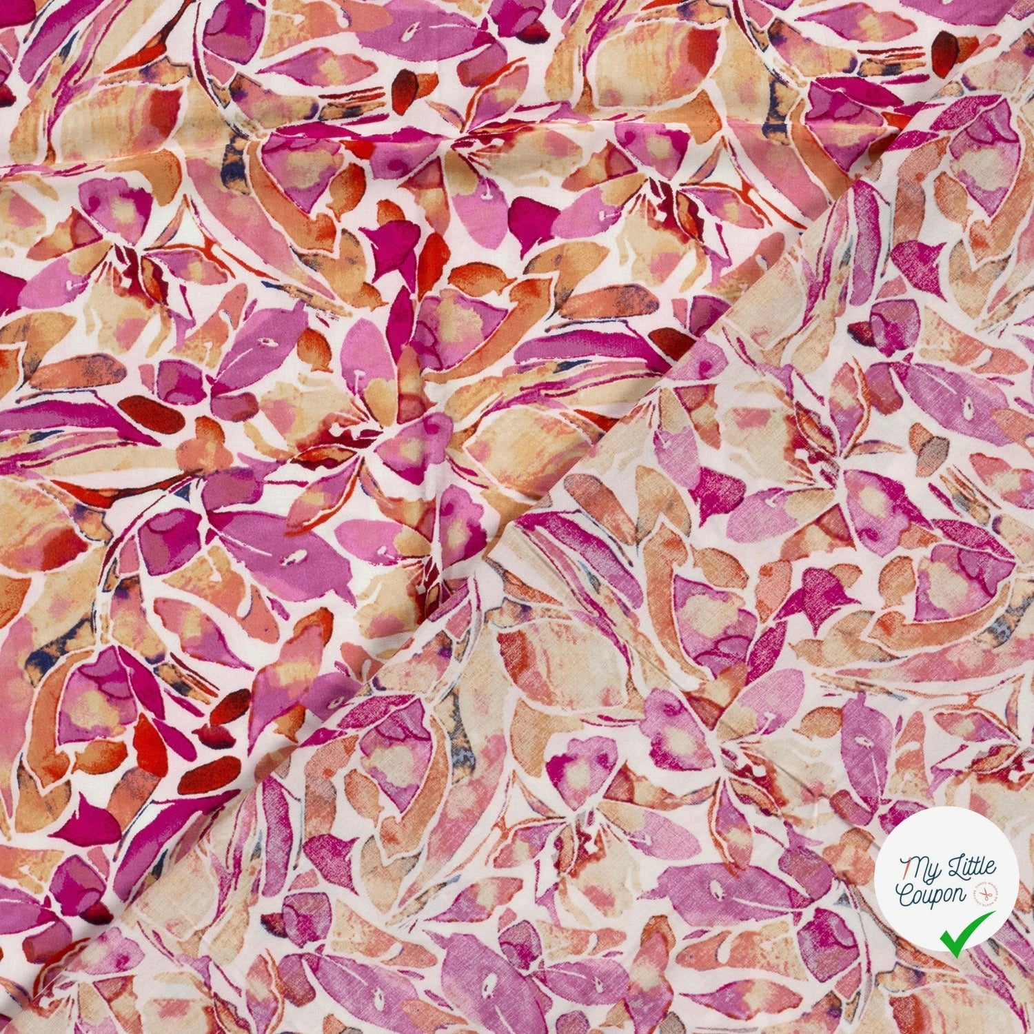 POPELINE VISCOSE DIGITAL DIGI FLOWERS - My Little Coupon
