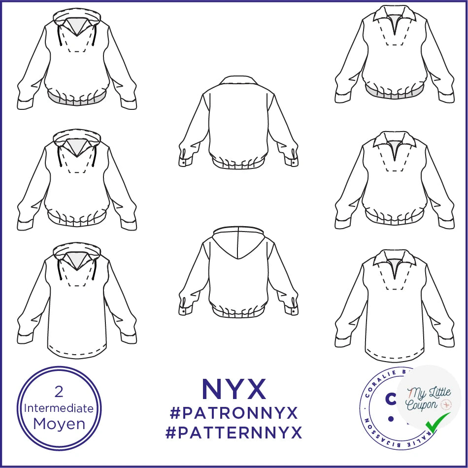Patron Nyx - Vareuse - S/3XL - Moyen - My Little Coupon