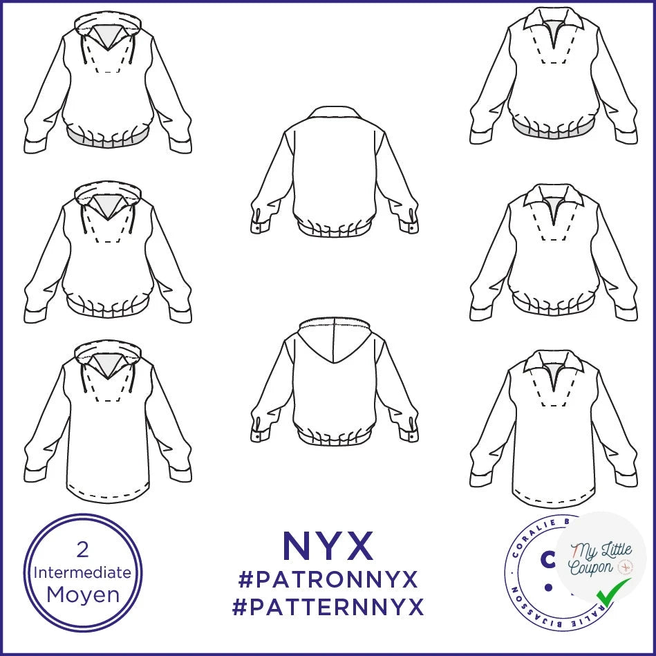 Patron Nyx - Vareuse - S/3XL - Moyen - My Little Coupon