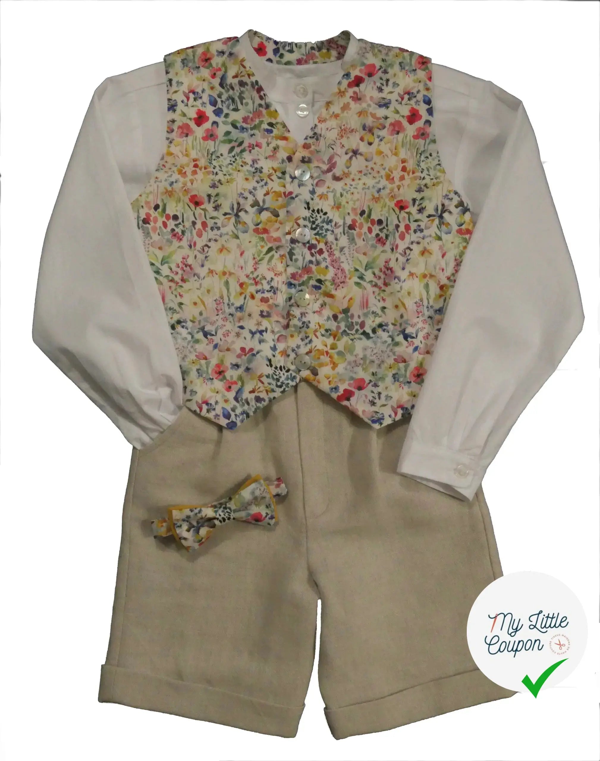 Patron de gilet et nœud papillon Hippolyte - L'Enfant Roi - My Little Coupon