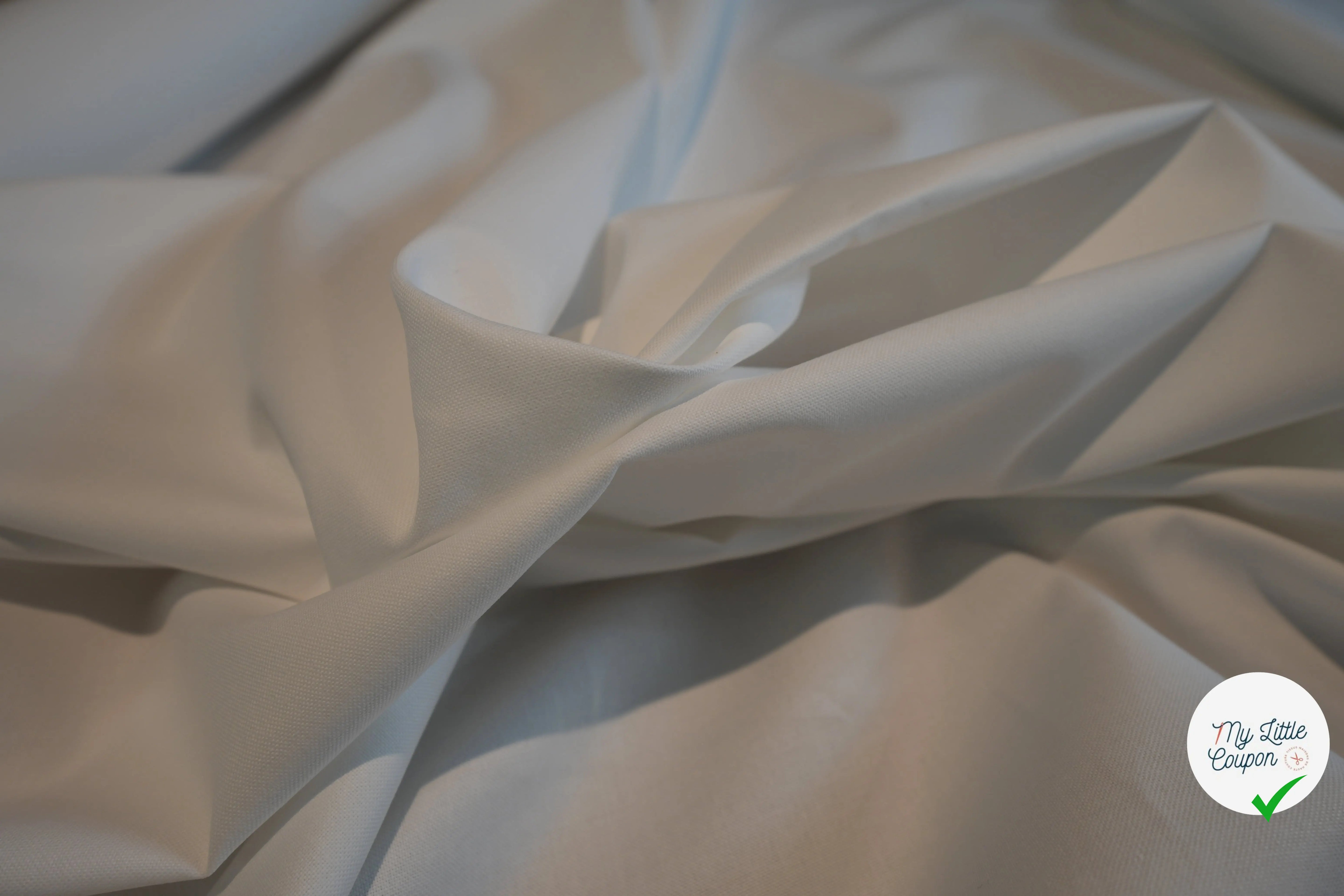 RECYCLED COTTON HEAVY POPLIN, White - My Little Coupon