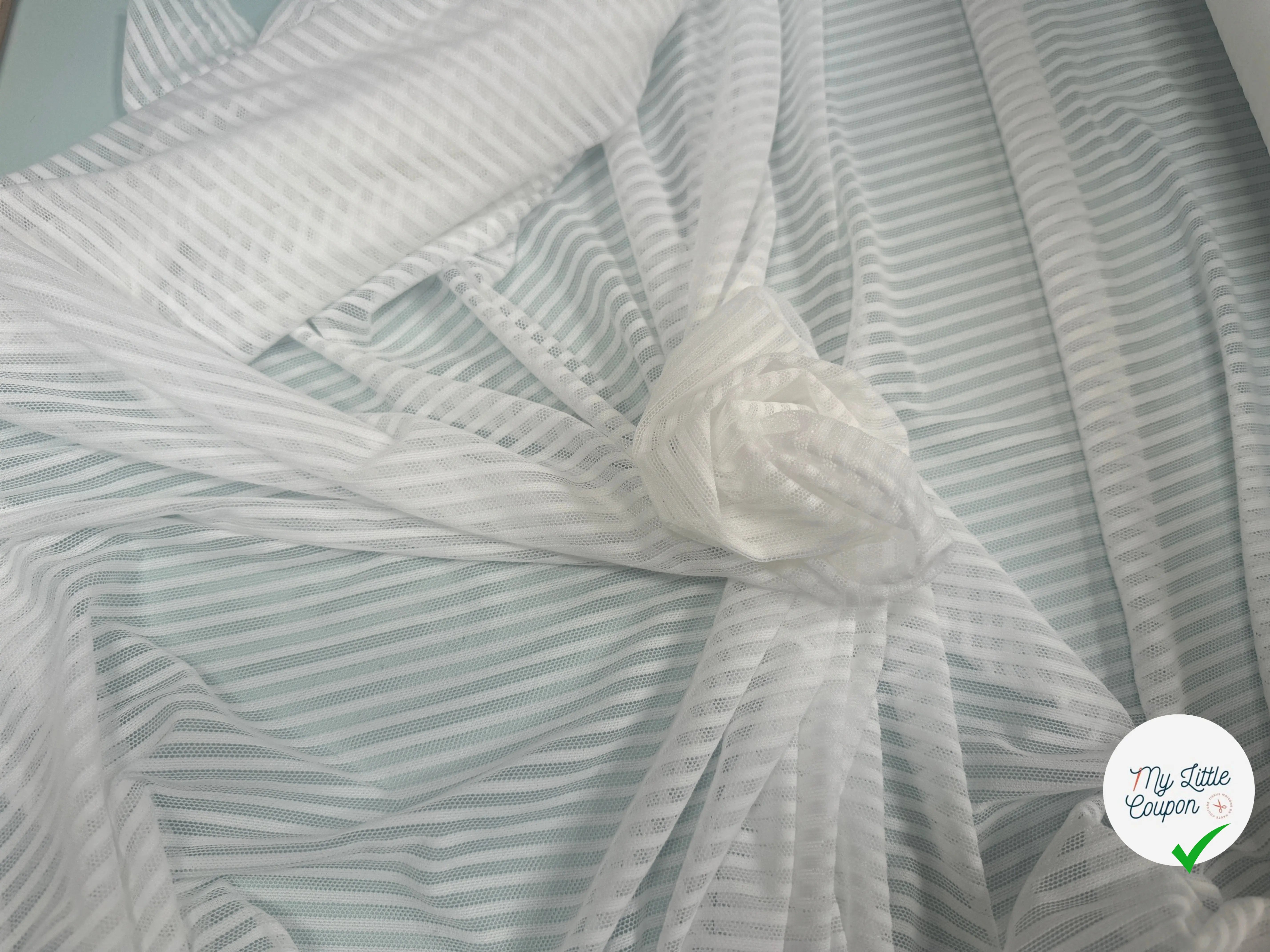 RESILLE STRETCH FACONNÉE RAYURES BLANCHES - My Little Coupon