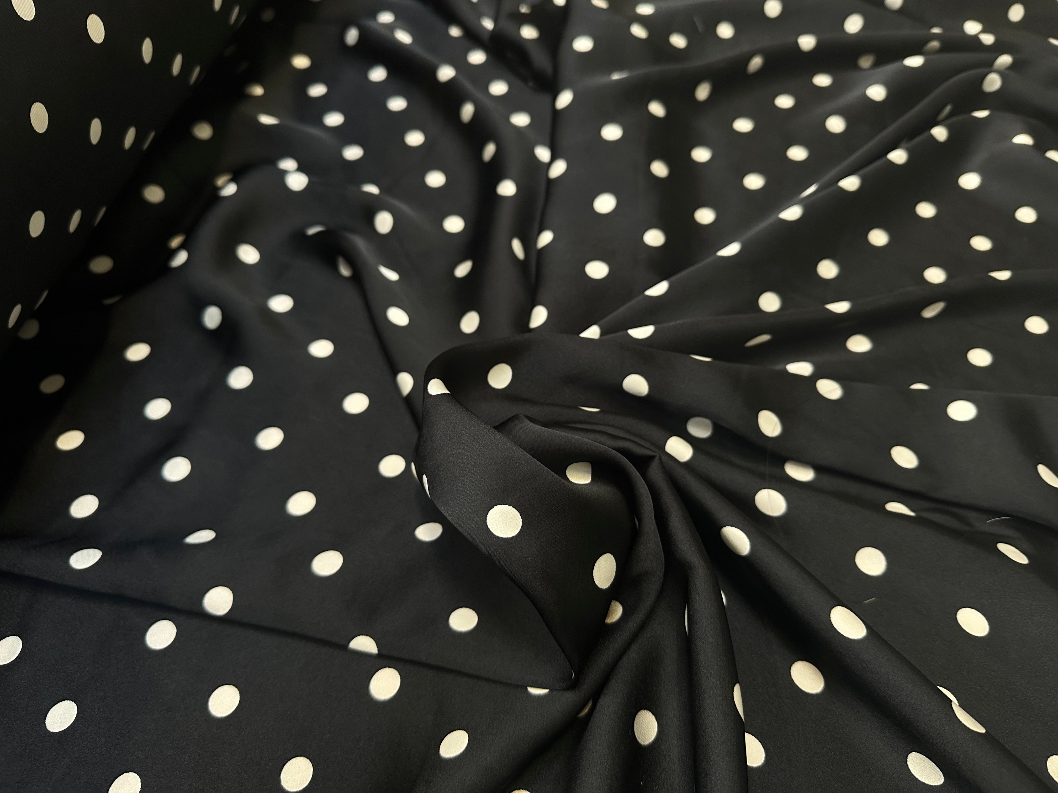SATIN CHIC POIS BLANC FOND NOIR - My Little Coupon