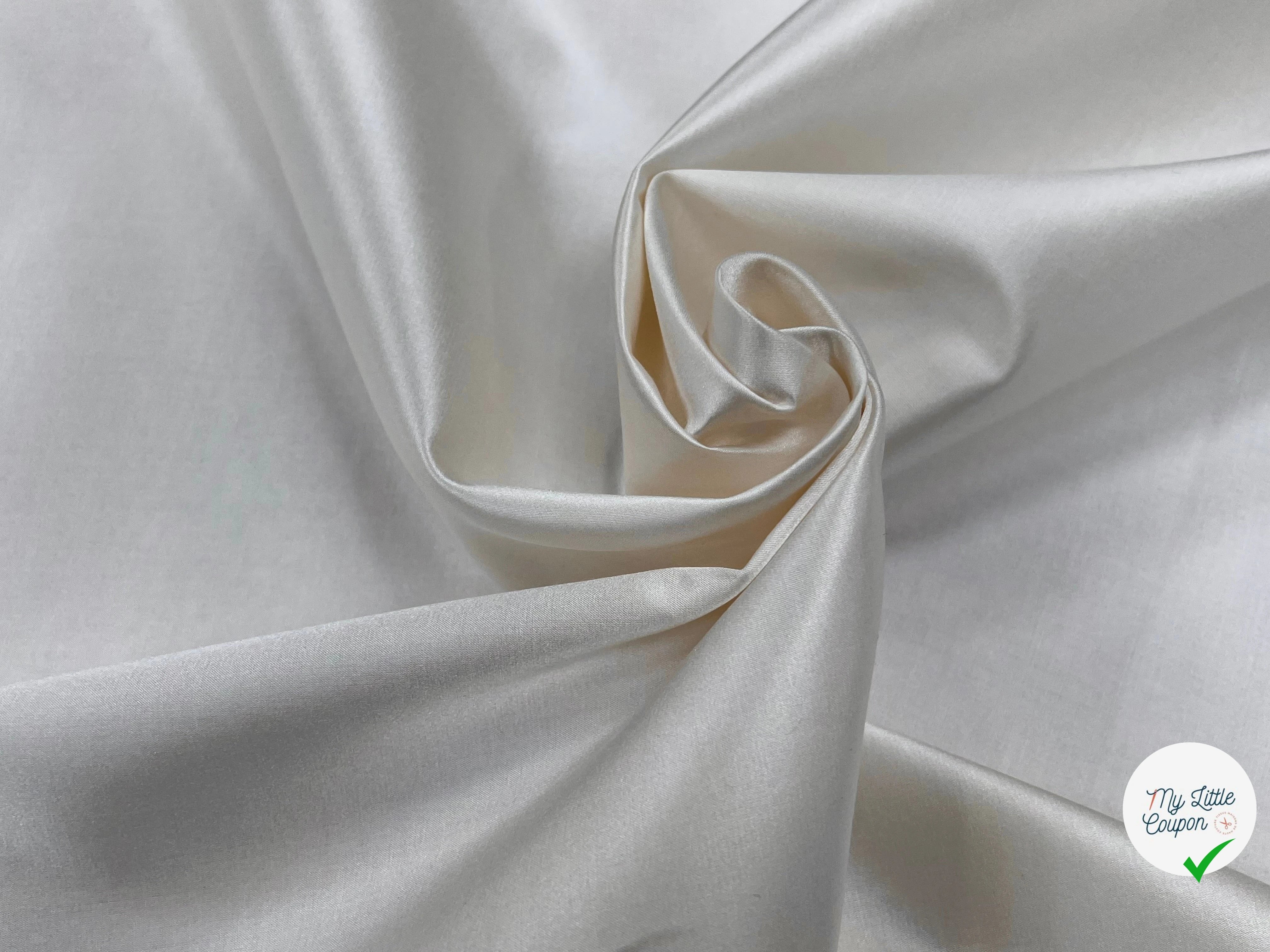 SATIN COTON CONTRECOLLÉ UNE FACE SATINÉE ÉCRU 100% COTON - My Little Coupon