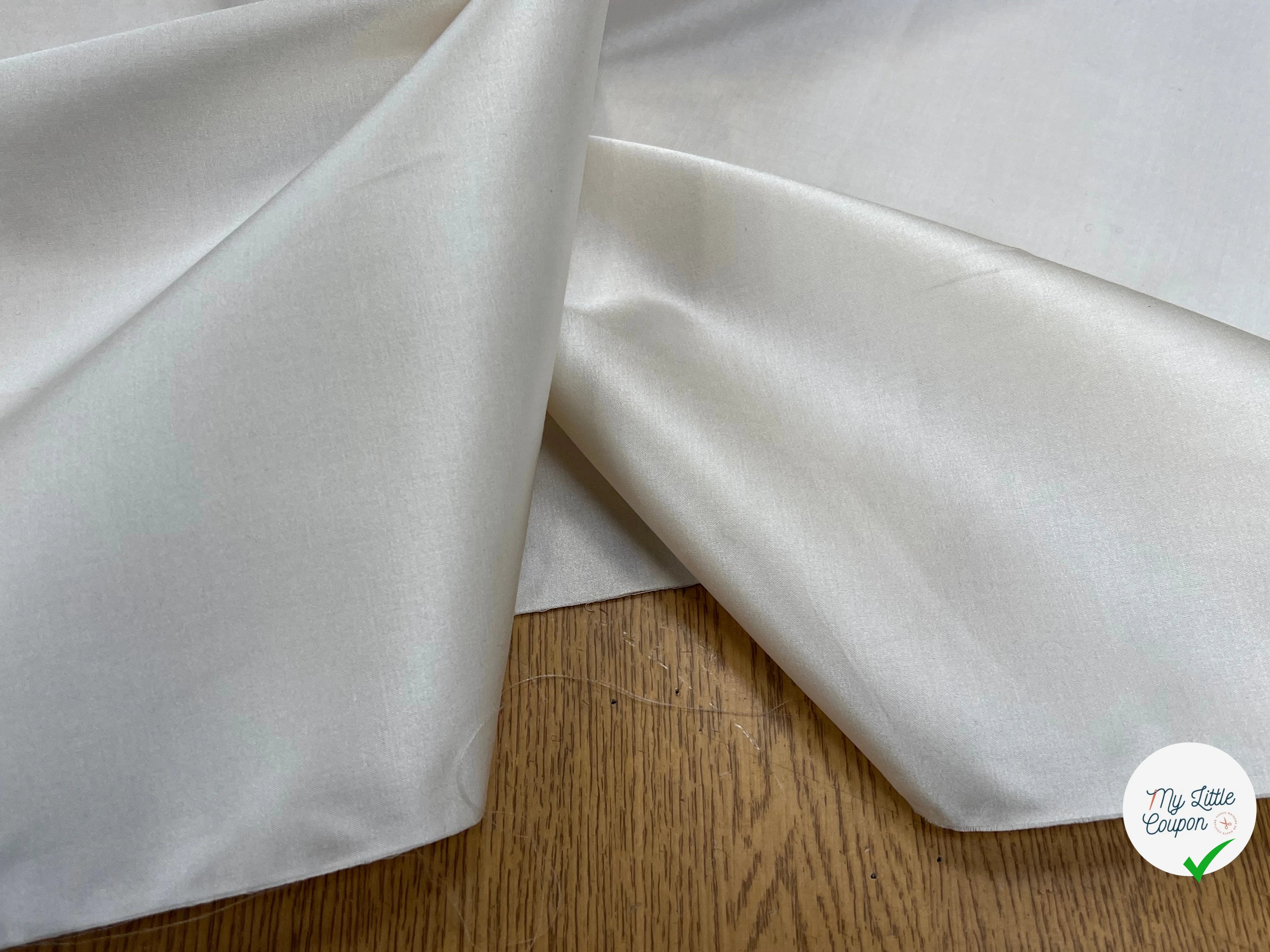 SATIN COTON CONTRECOLLÉ UNE FACE SATINÉE ÉCRU 100% COTON - My Little Coupon