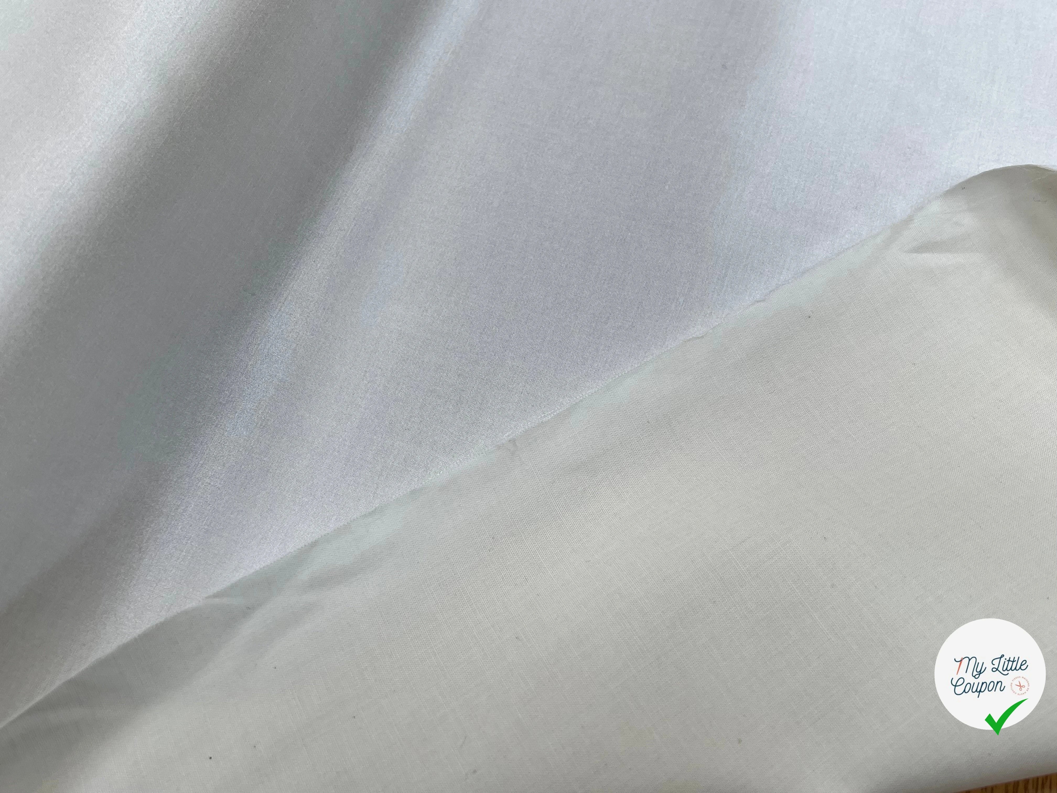 SATIN COTON CONTRECOLLÉ UNE FACE SATINÉE ÉCRU 100% COTON - My Little Coupon