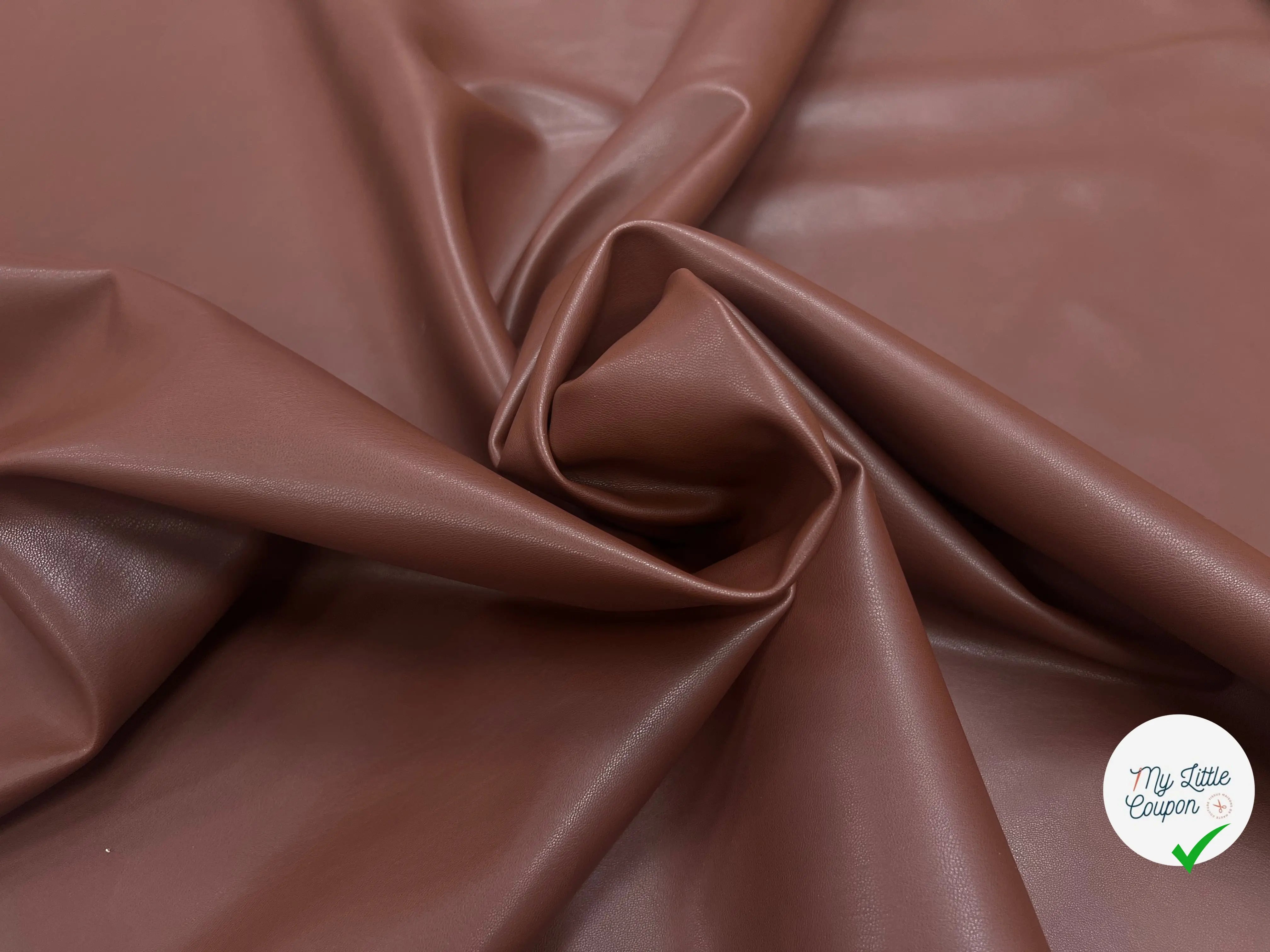 SATIN CUIR CHOCOLAT ENVERS CAMEL - My Little Coupon