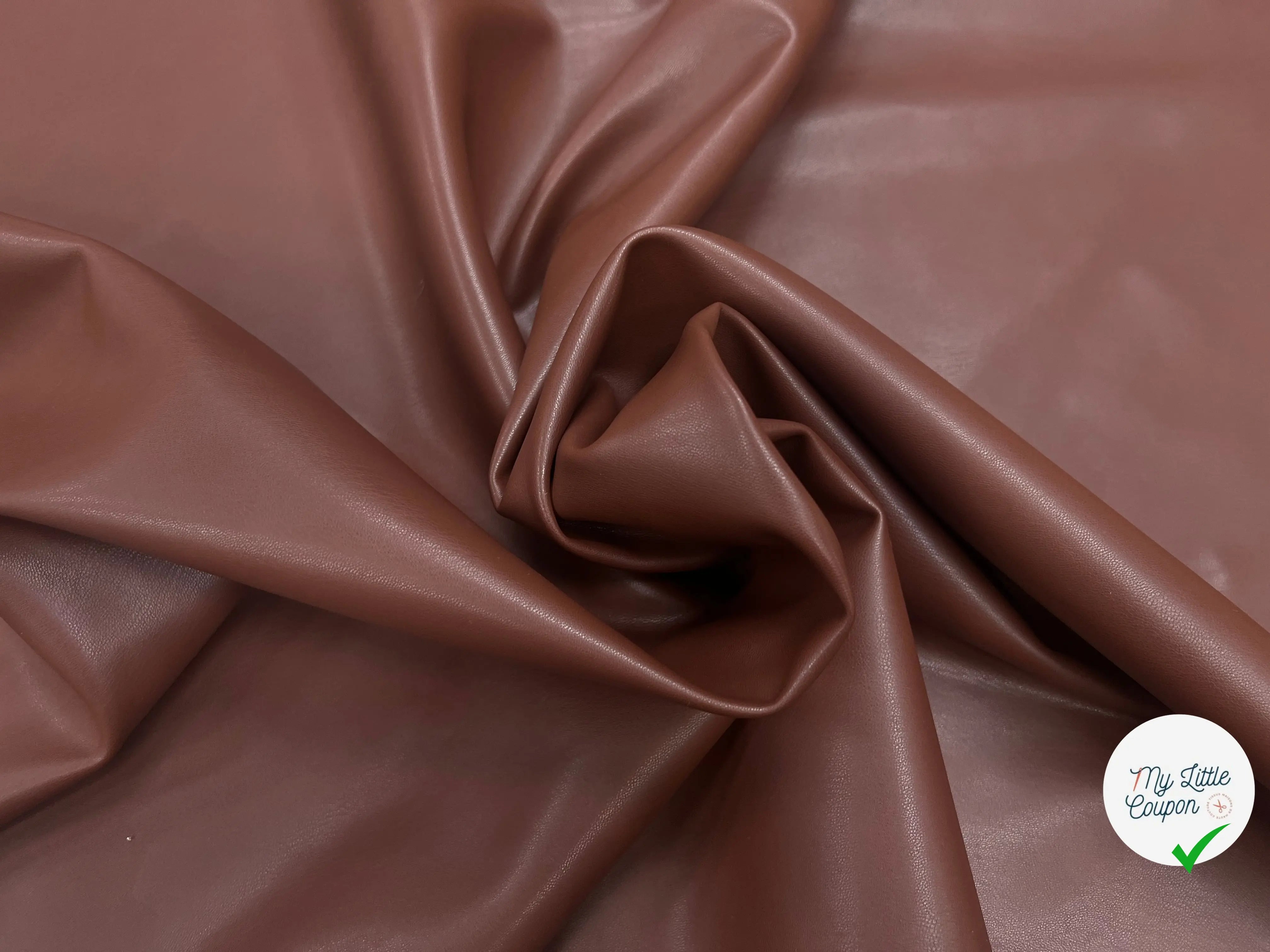 SATIN CUIR CHOCOLAT ENVERS CAMEL - My Little Coupon