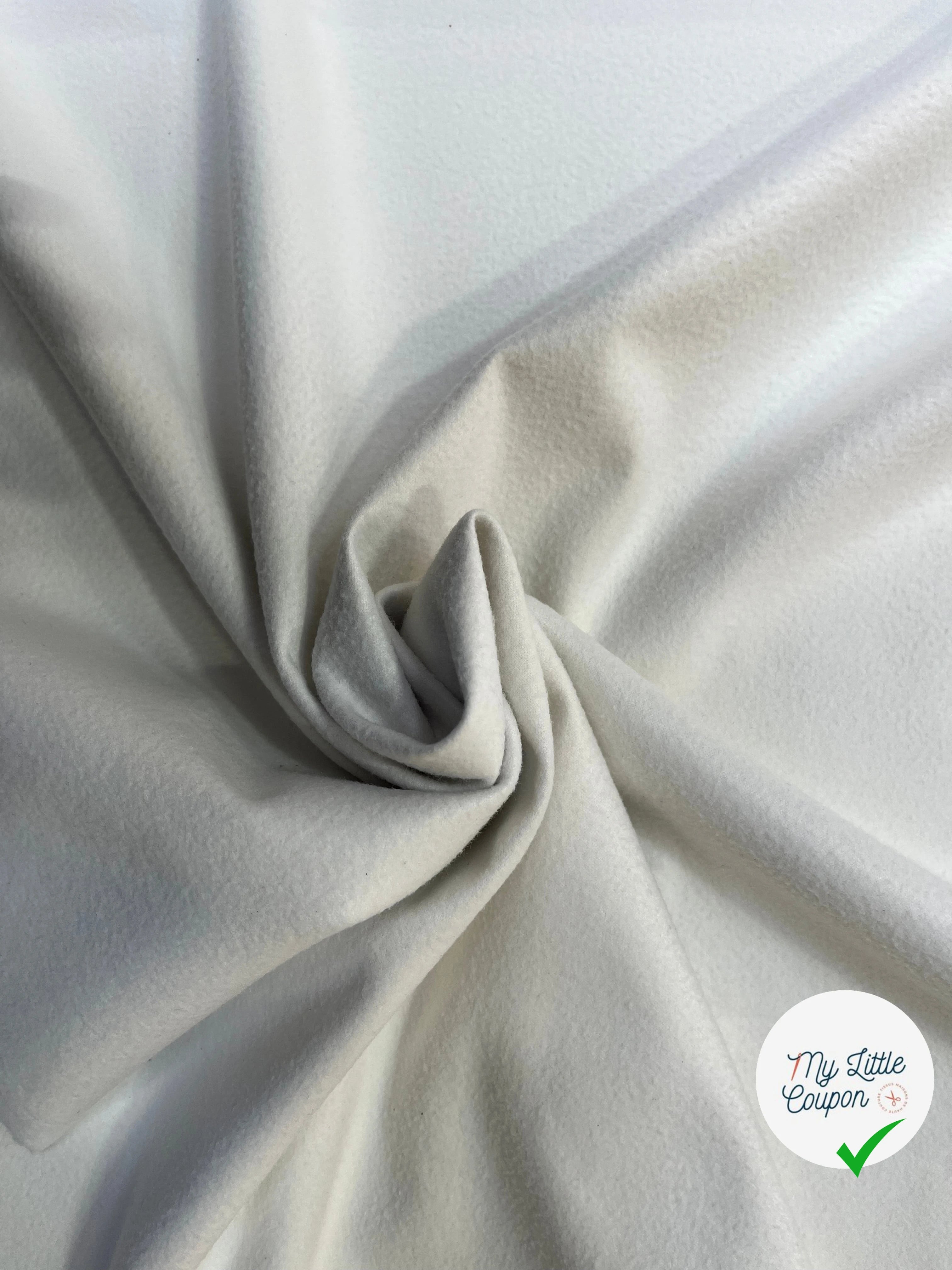 SATIN CUIR ENVERS MICROPOLAIRE BLANC - My Little Coupon
