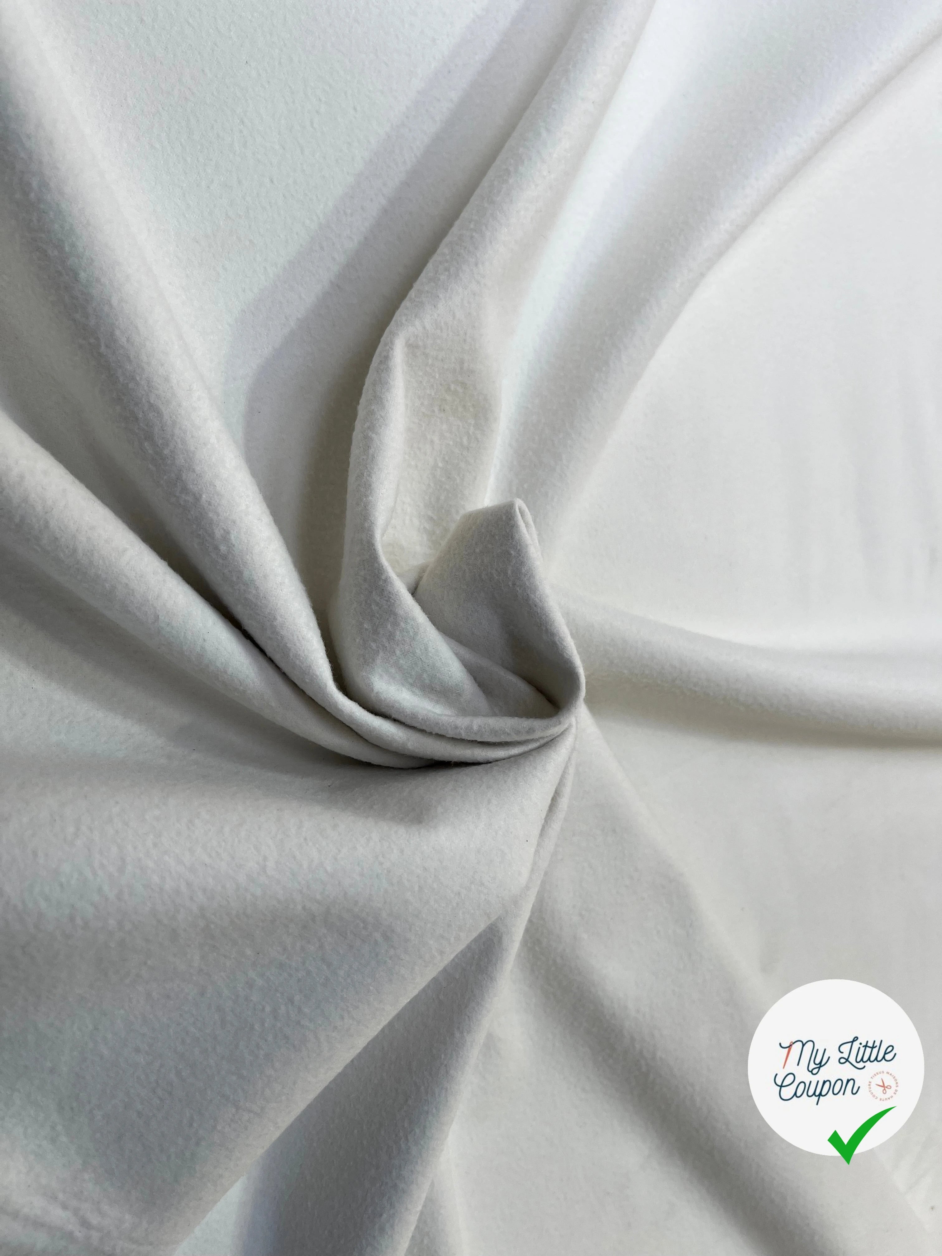 SATIN CUIR ENVERS MICROPOLAIRE BLANC - My Little Coupon