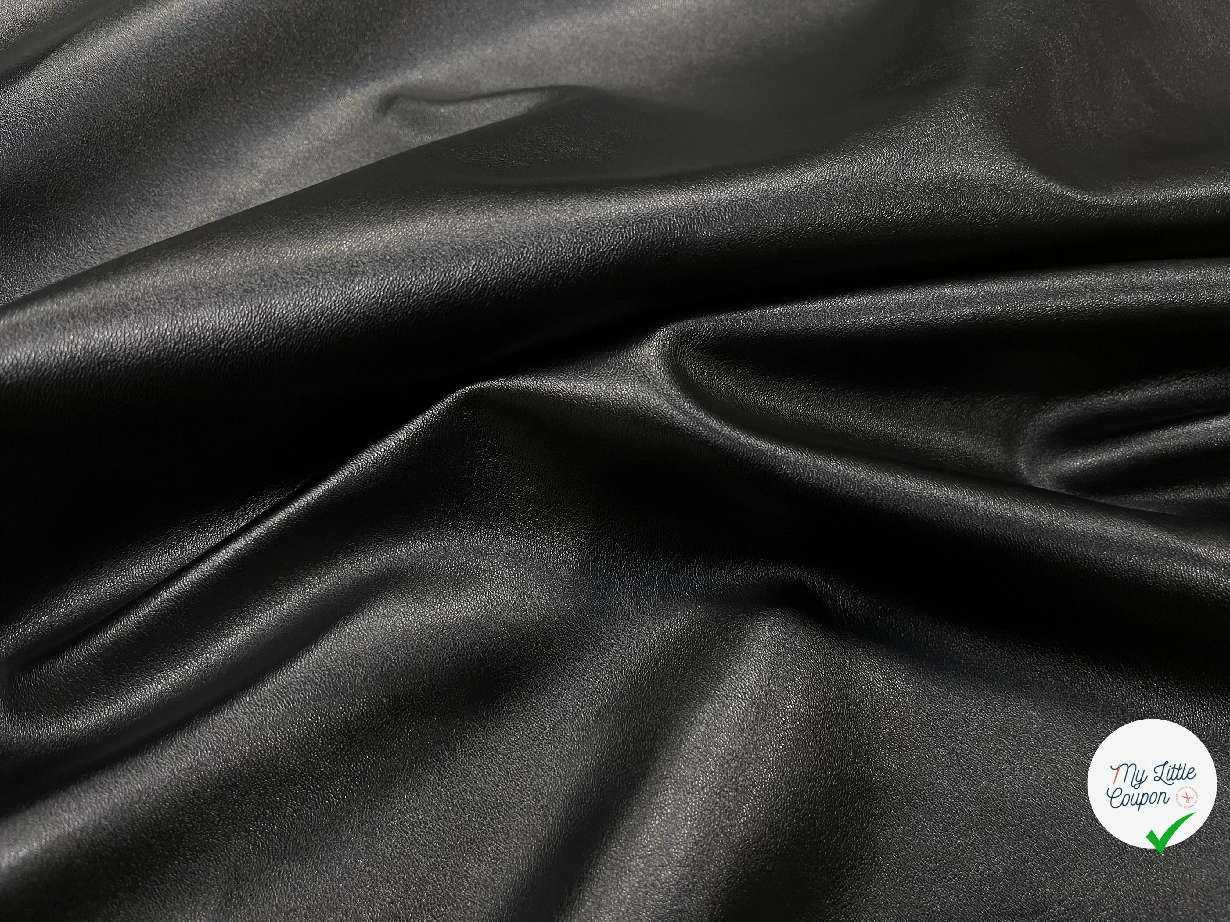 SATIN CUIR NOIR 145CM - My Little Coupon