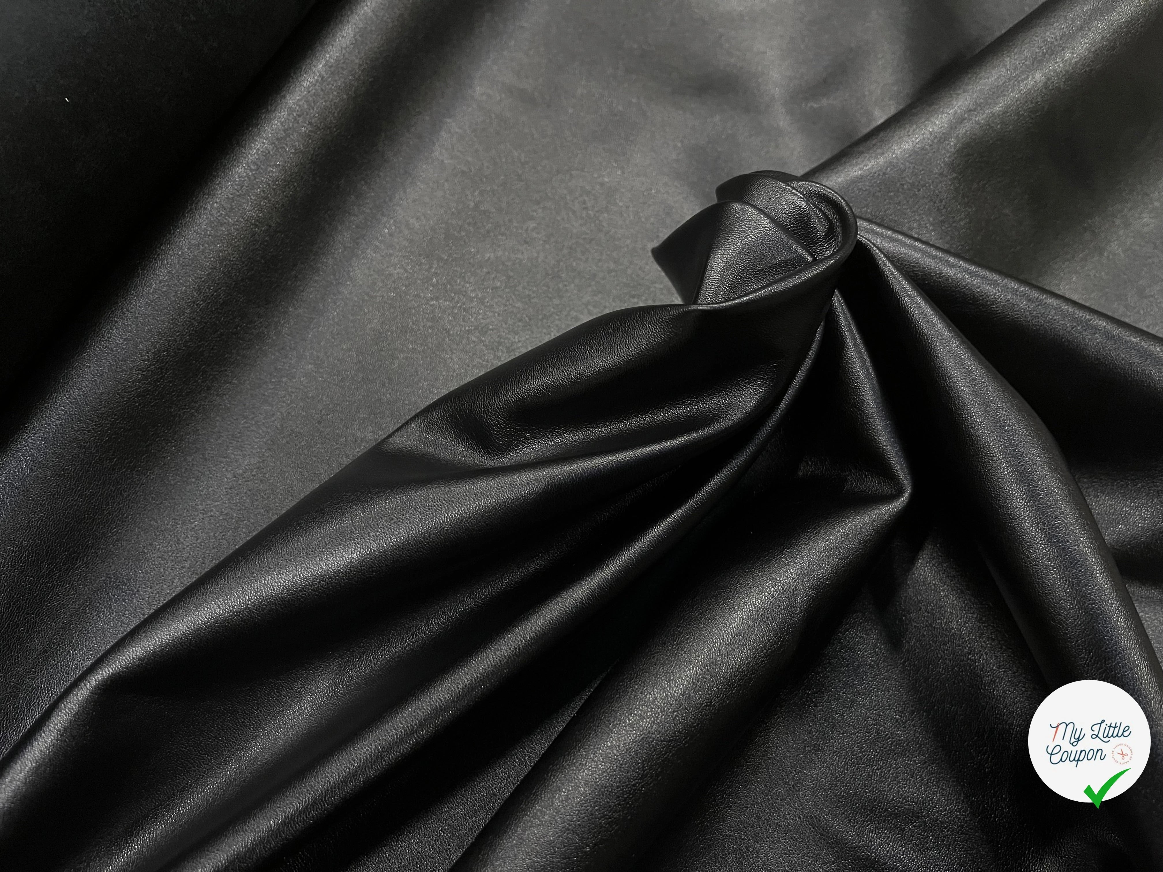 SATIN CUIR NOIR 145CM - My Little Coupon