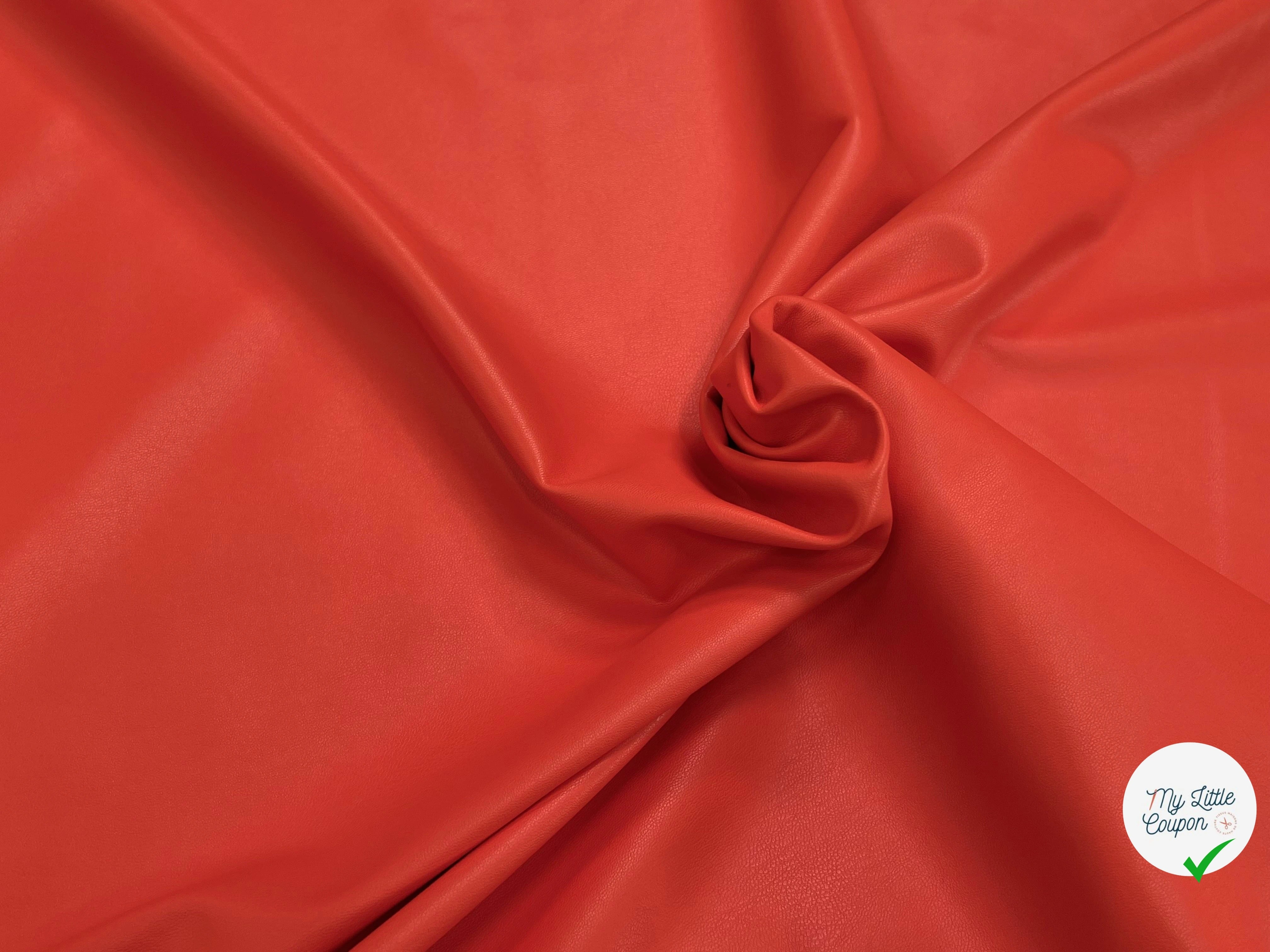 SATIN CUIR ORANGE ENVERS MICROPOLAIRE BLANCHE - My Little Coupon