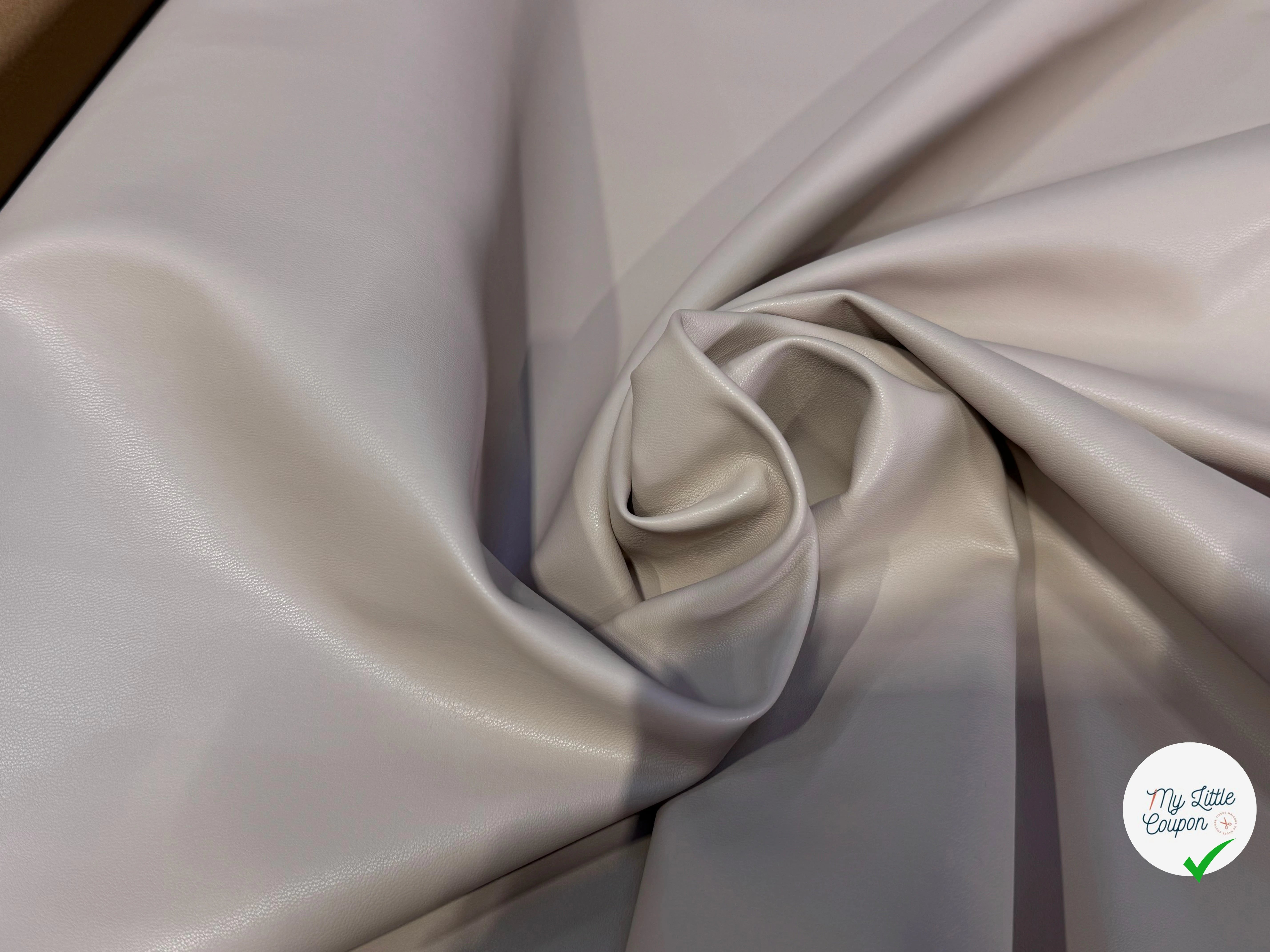 SATIN CUIR STRETCH CAFÉ AU LAIT QUALITÉ COUTURE - My Little Coupon