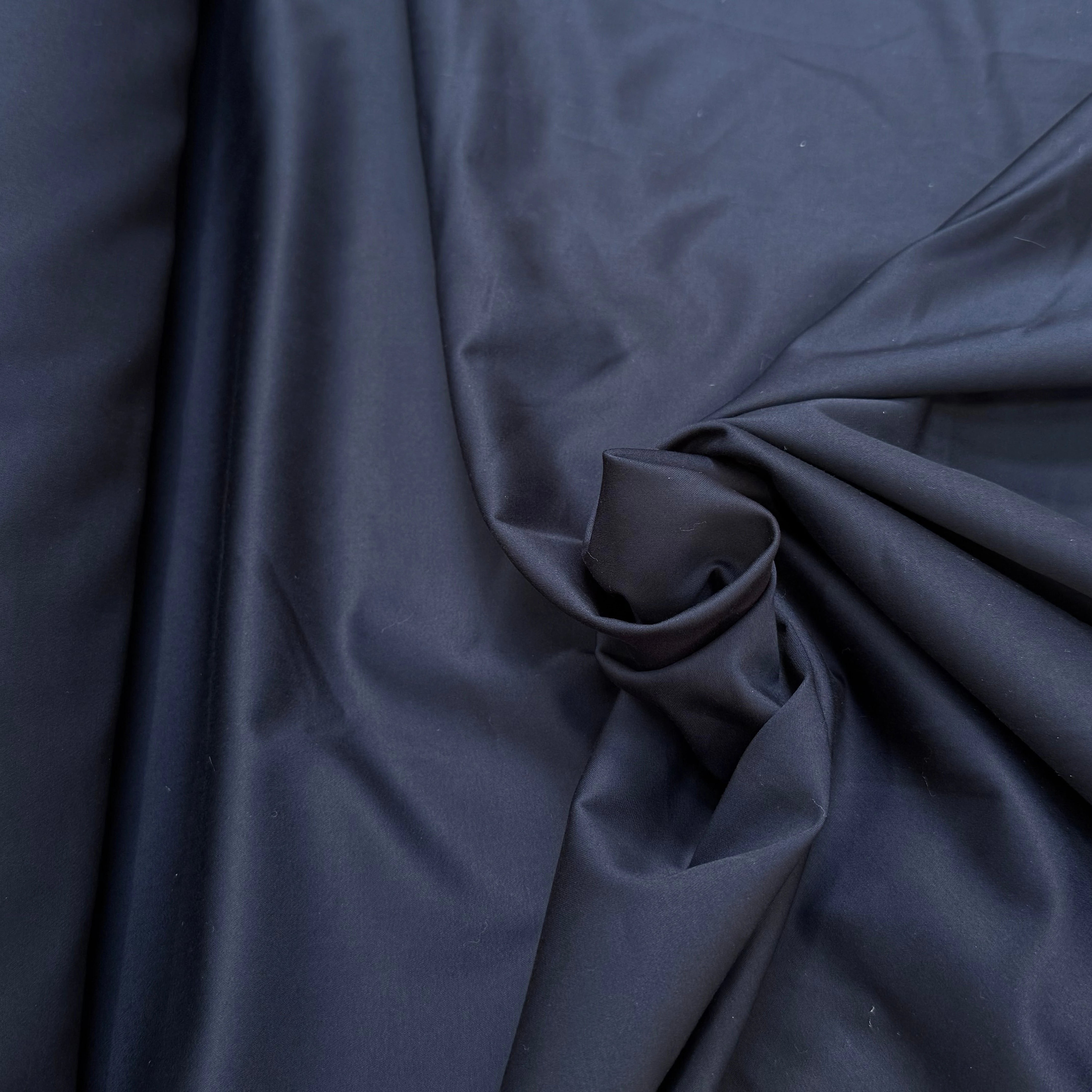 SATIN DE COTON BLEU MARINE 5% ÉLASTHANNE COUTURE - My Little Coupon
