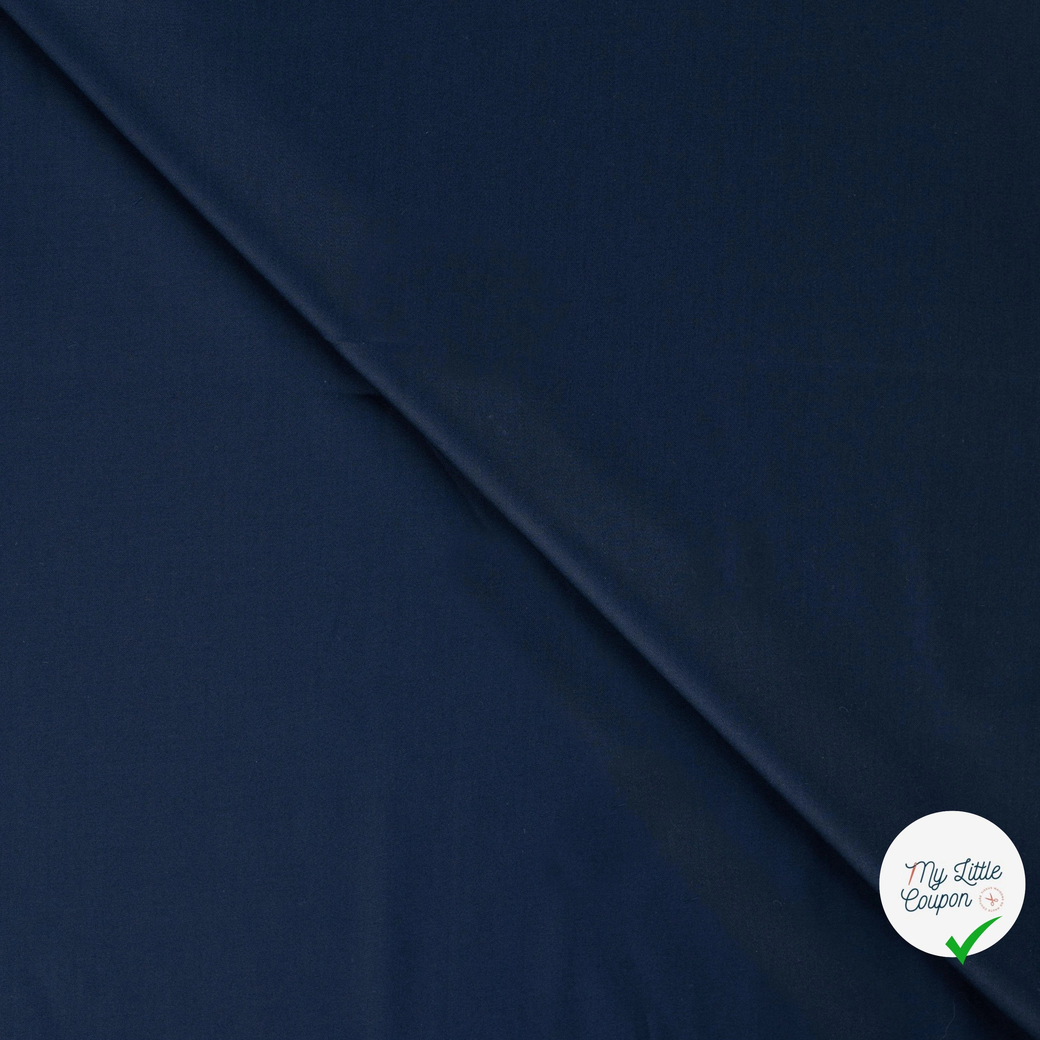 SATIN DE COTON BLEU MARINE - My Little Coupon