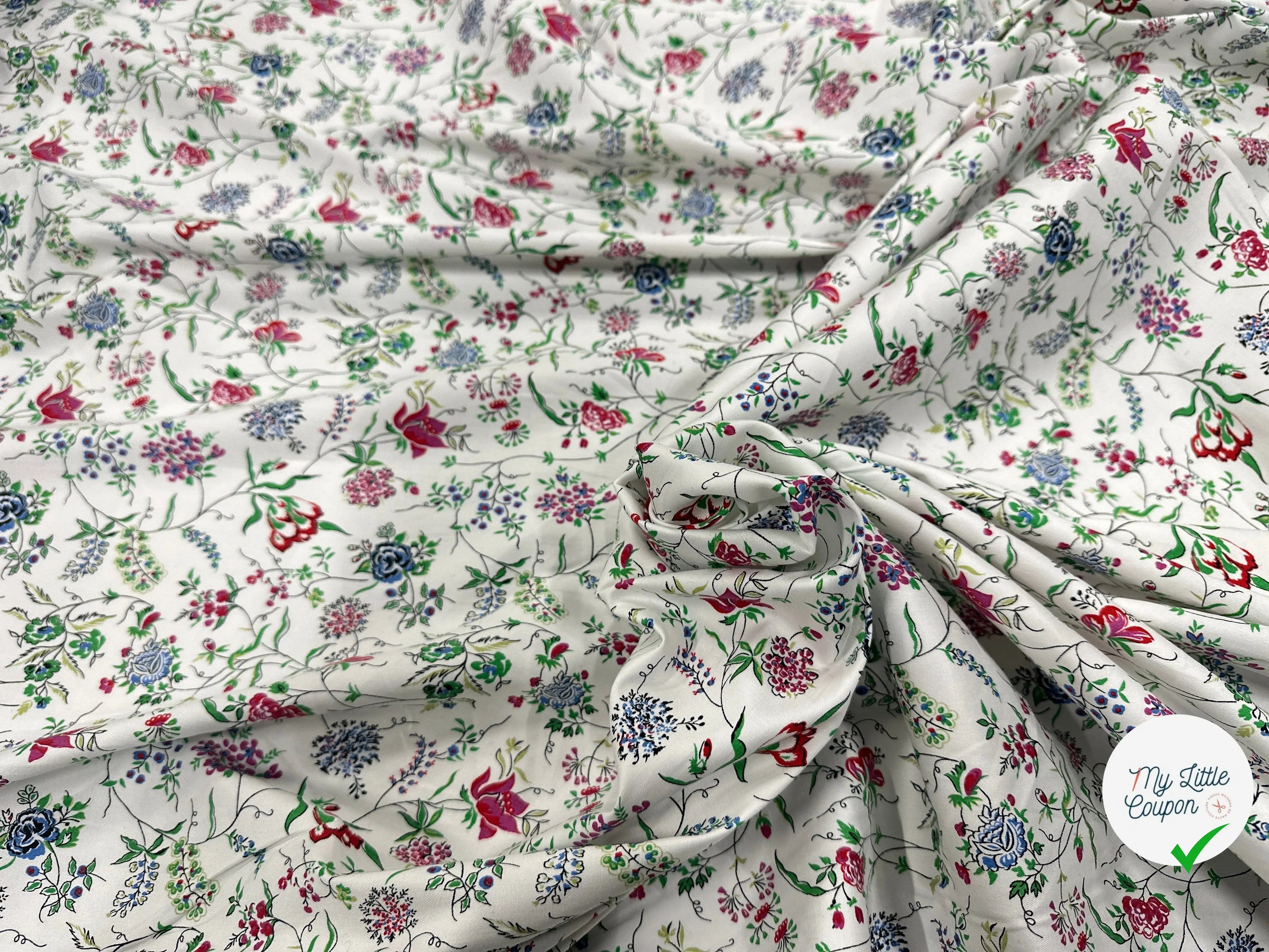 SATIN DE COTON FINEMENT SERGÉ PARADISIO DI FIORI - My Little Coupon