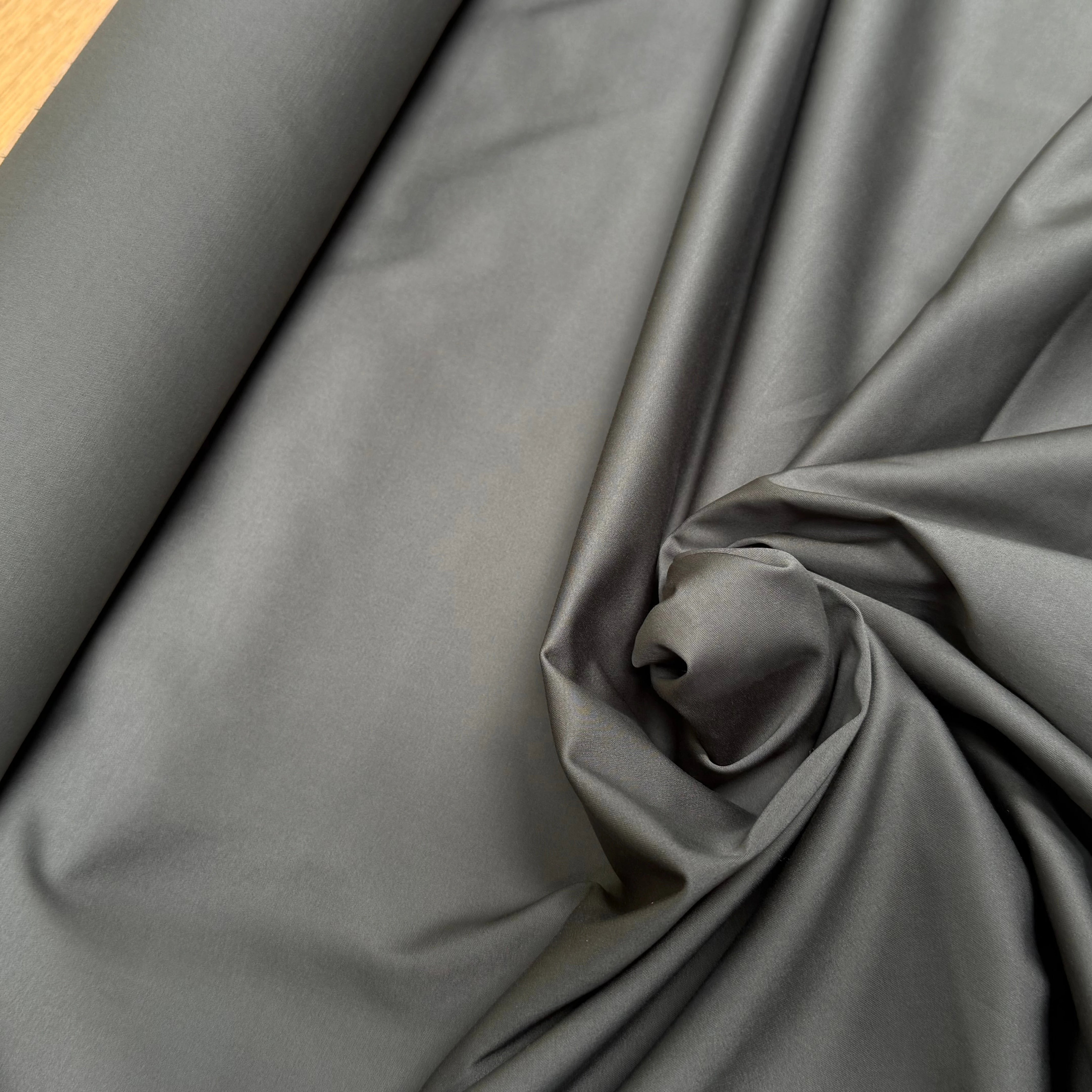 SATIN DE COTON GRIS FONCÉ QUALITÉ COUTURE STRETCH - My Little Coupon