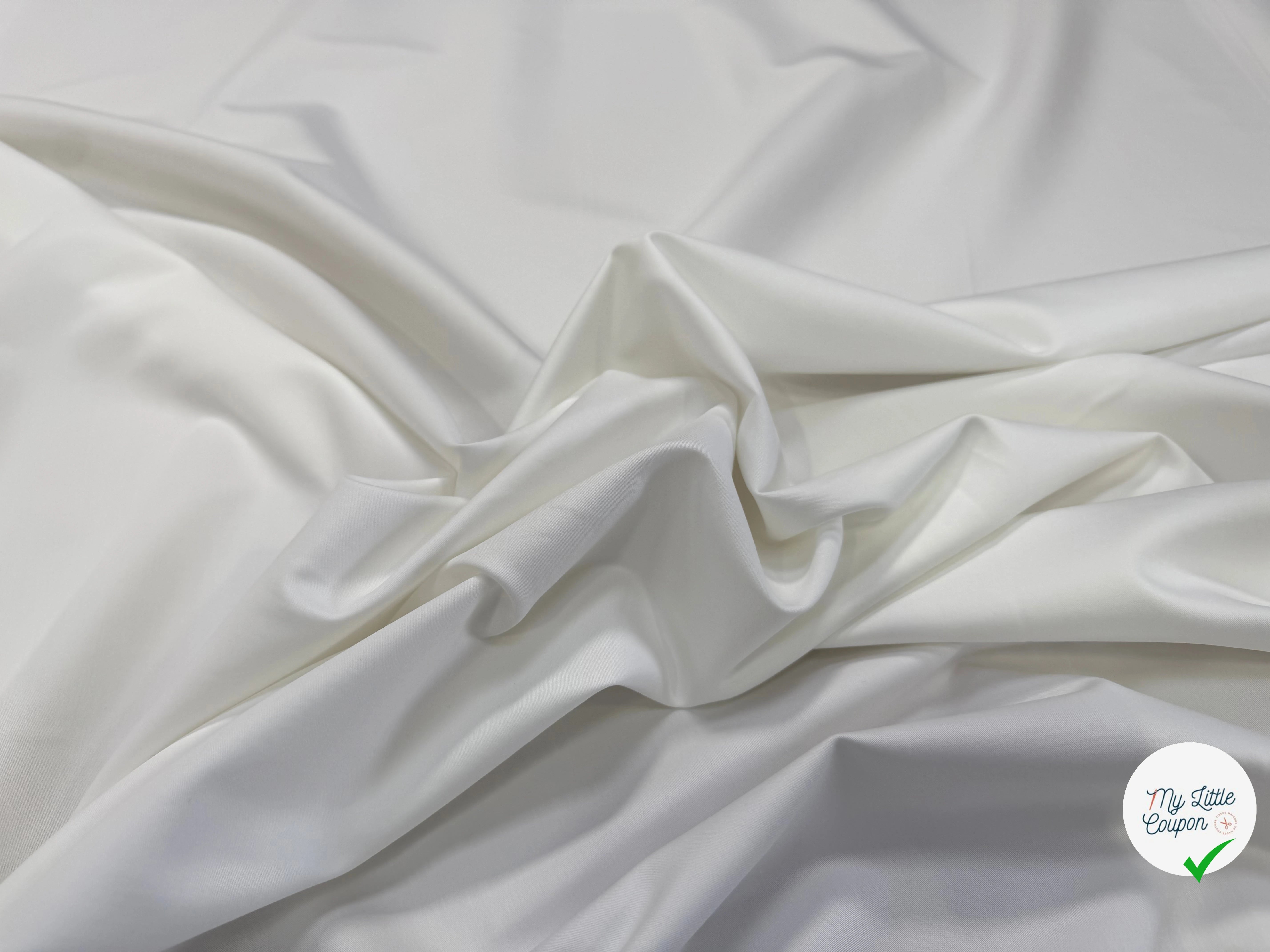 SATIN DE COTON LOURD BLANC OPTIQUE - My Little Coupon