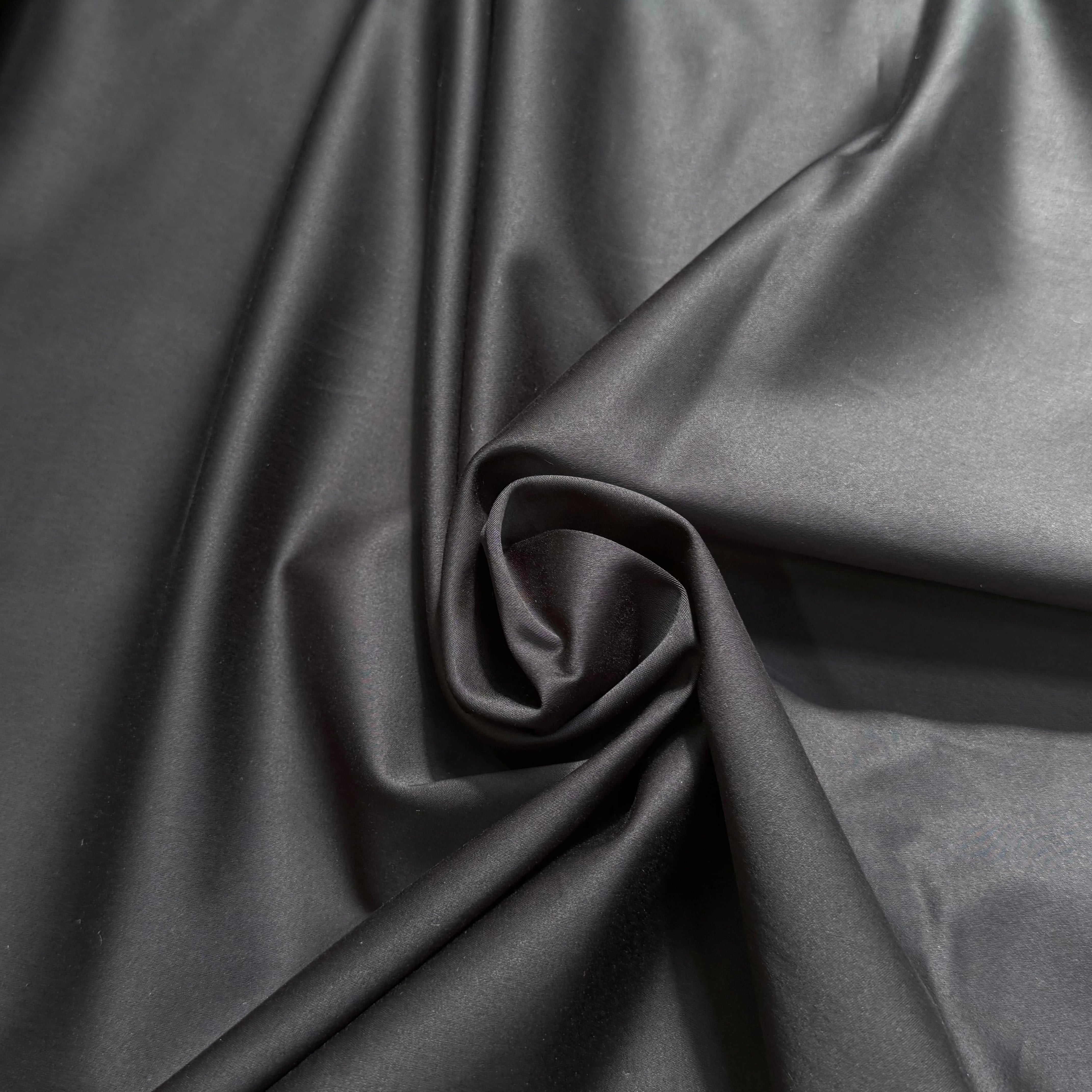 SATIN DE COTON LOURD ULTRA STRETCH NOIR TENUE ÉLÉGANTE - My Little Coupon