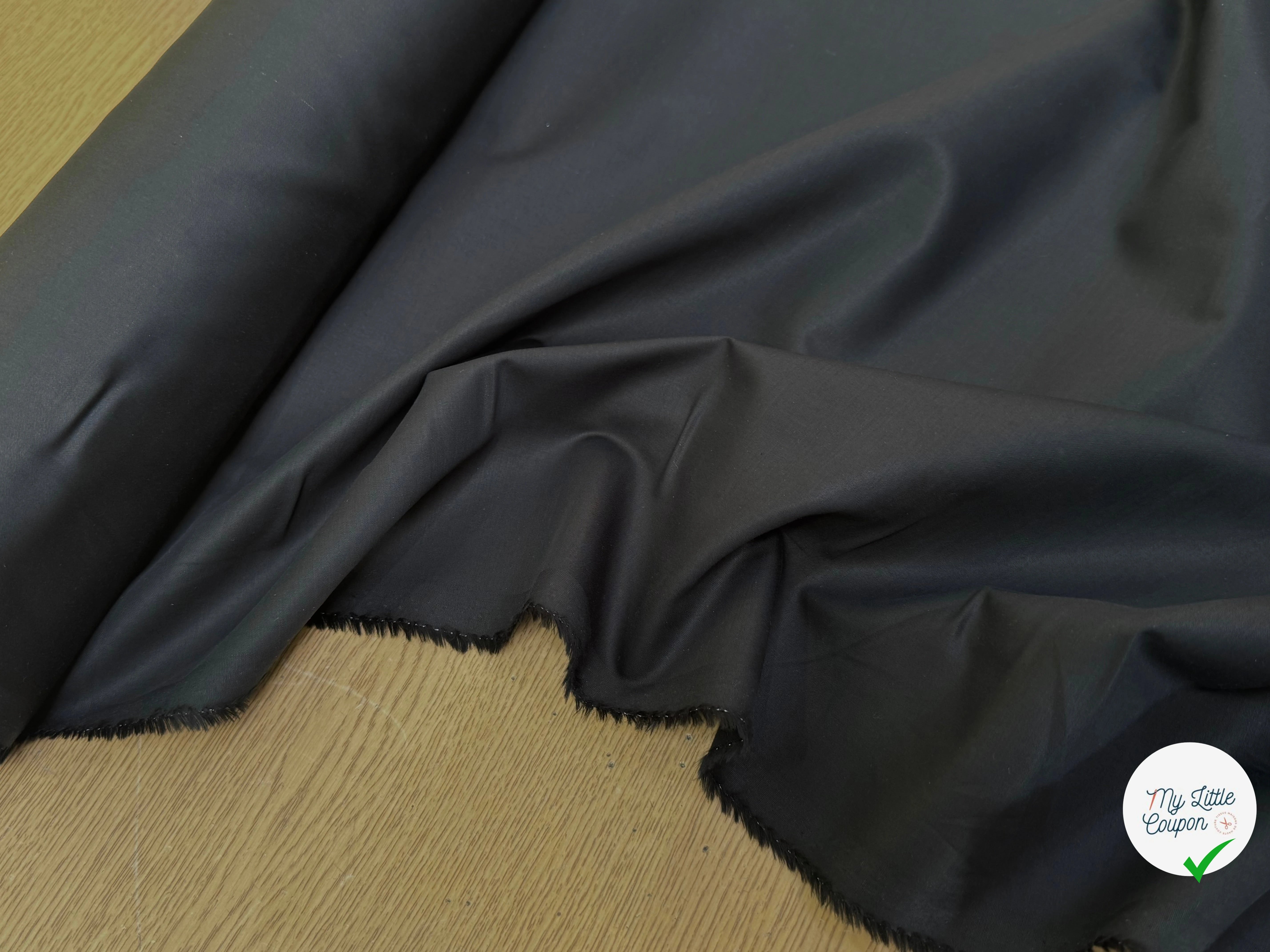 SATIN DE COTON NOIR SUPERBE TOUCHER 100% COTON - My Little Coupon