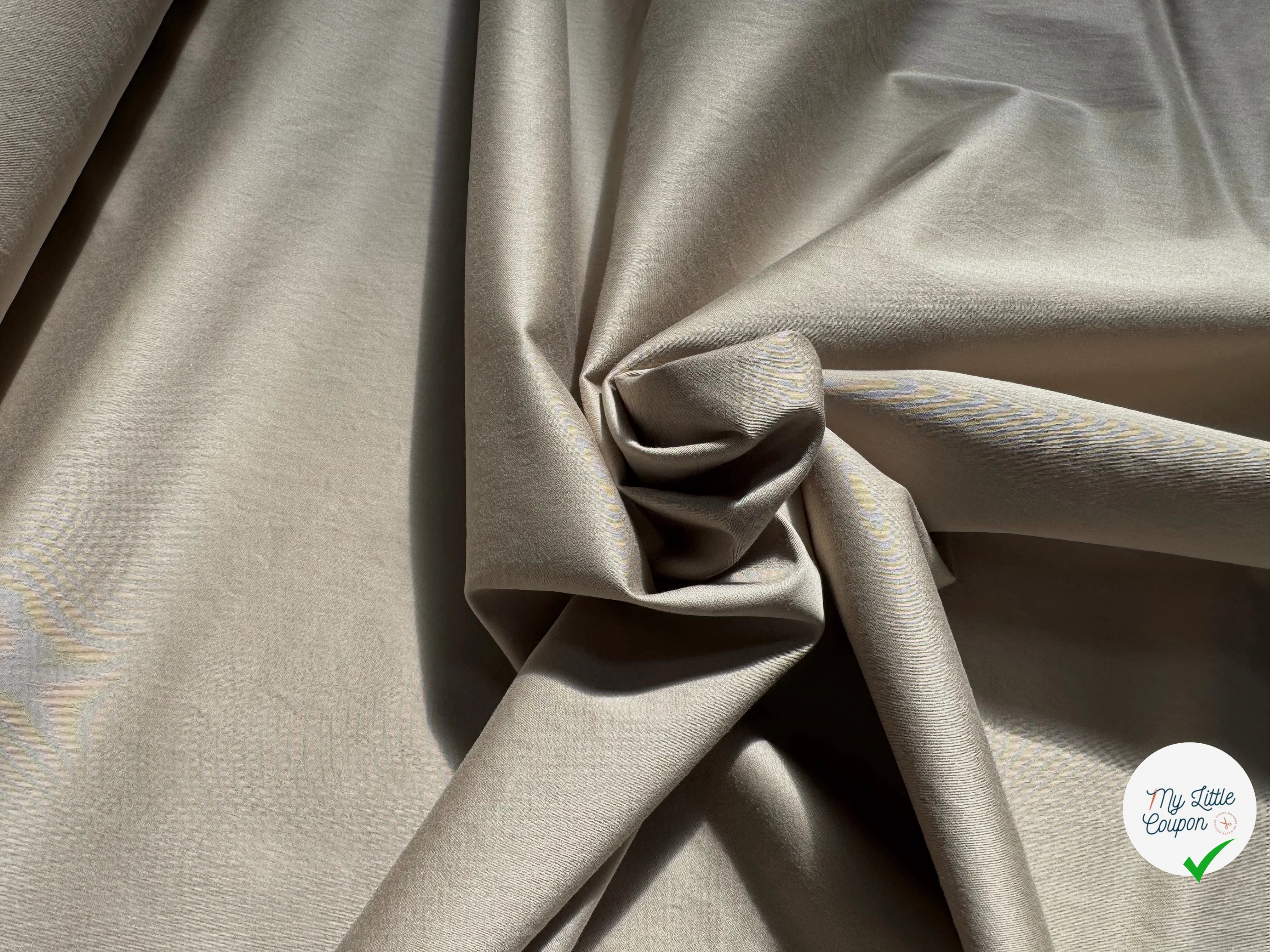 SATIN DE COTON STRETCH BEIGE SUBLIME - My Little Coupon