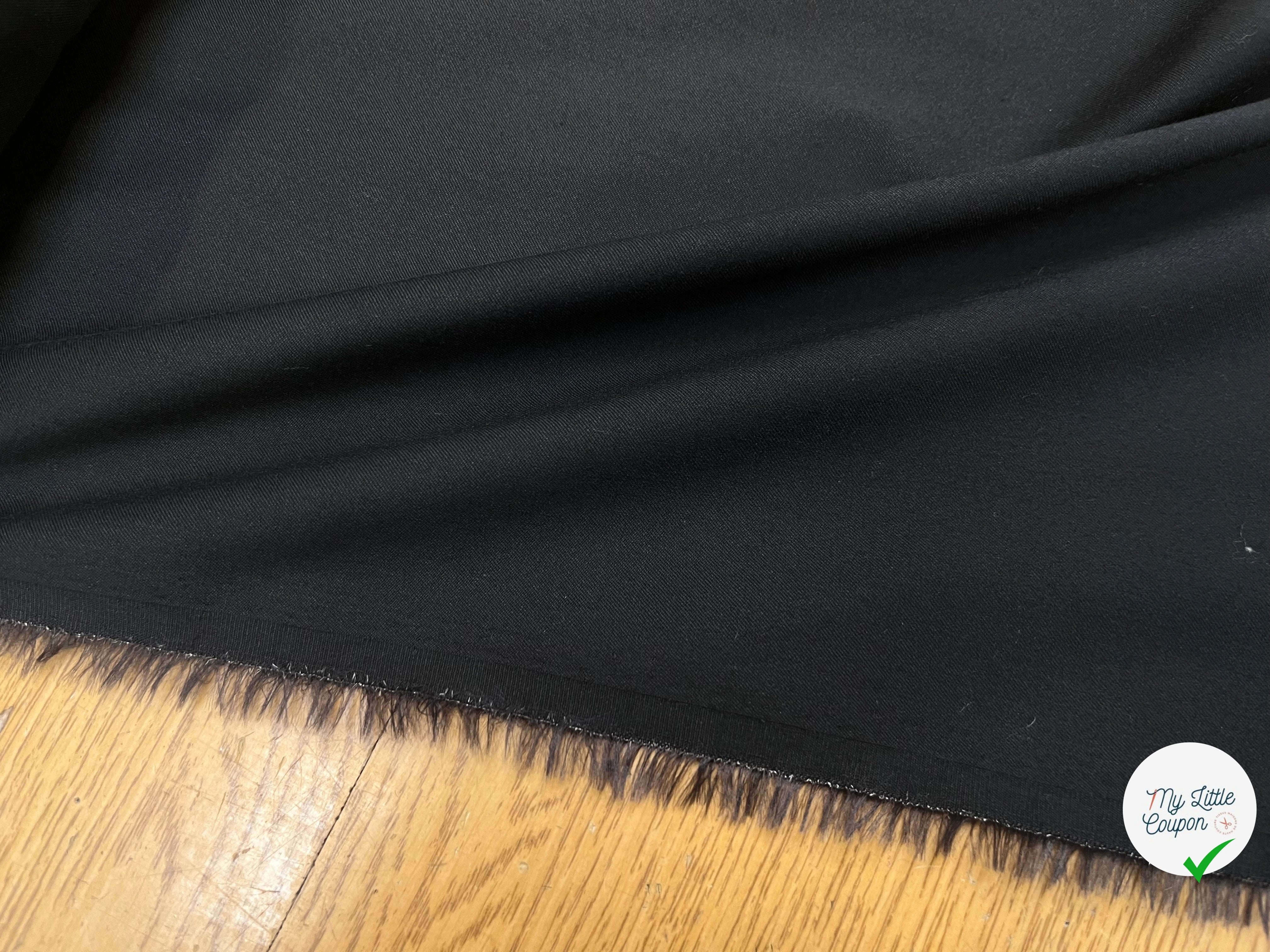 SATIN DE COTON STRETCH NOIR - My Little Coupon