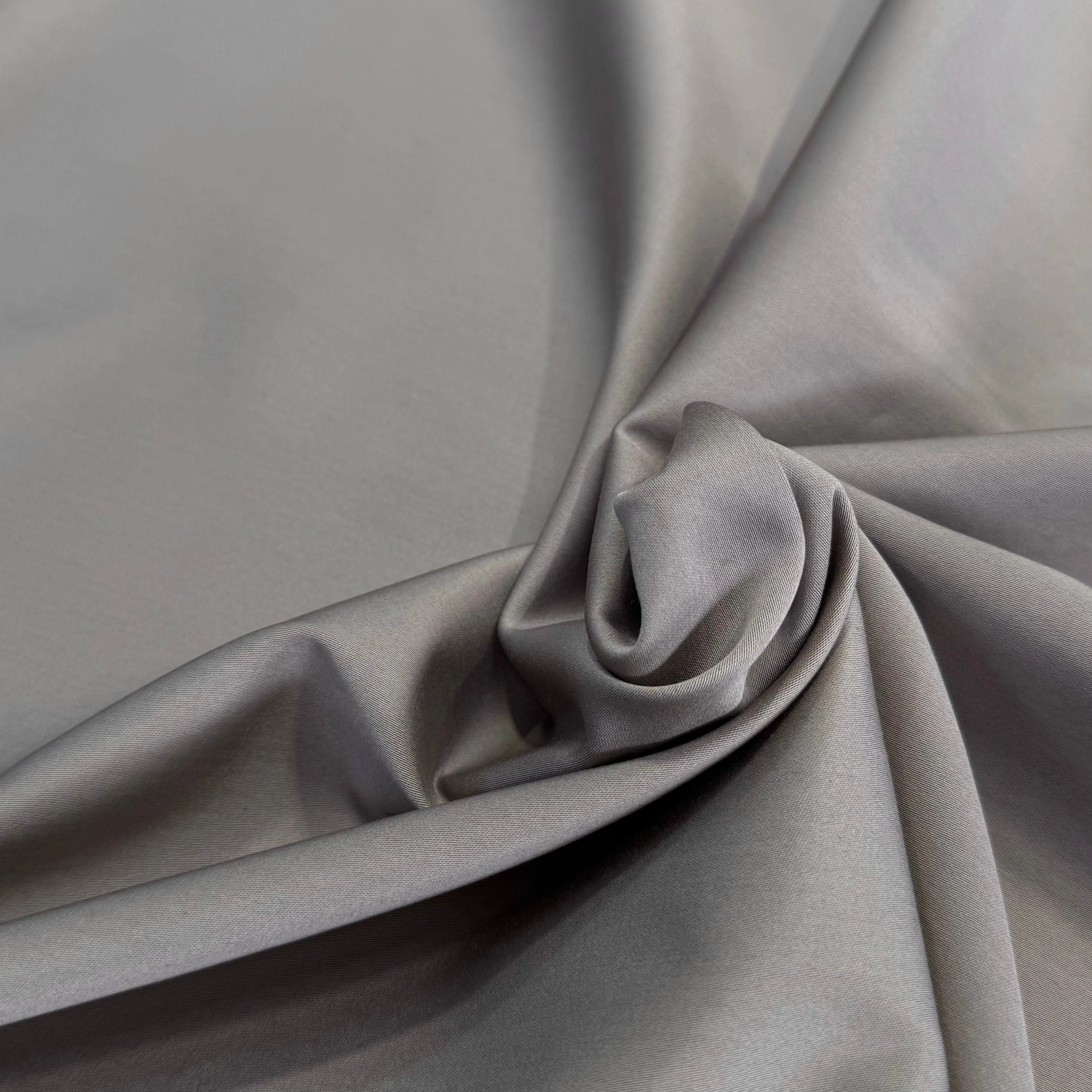 SATIN DE COTON STRETCH SUBLIME GRIS KAKI - My Little Coupon
