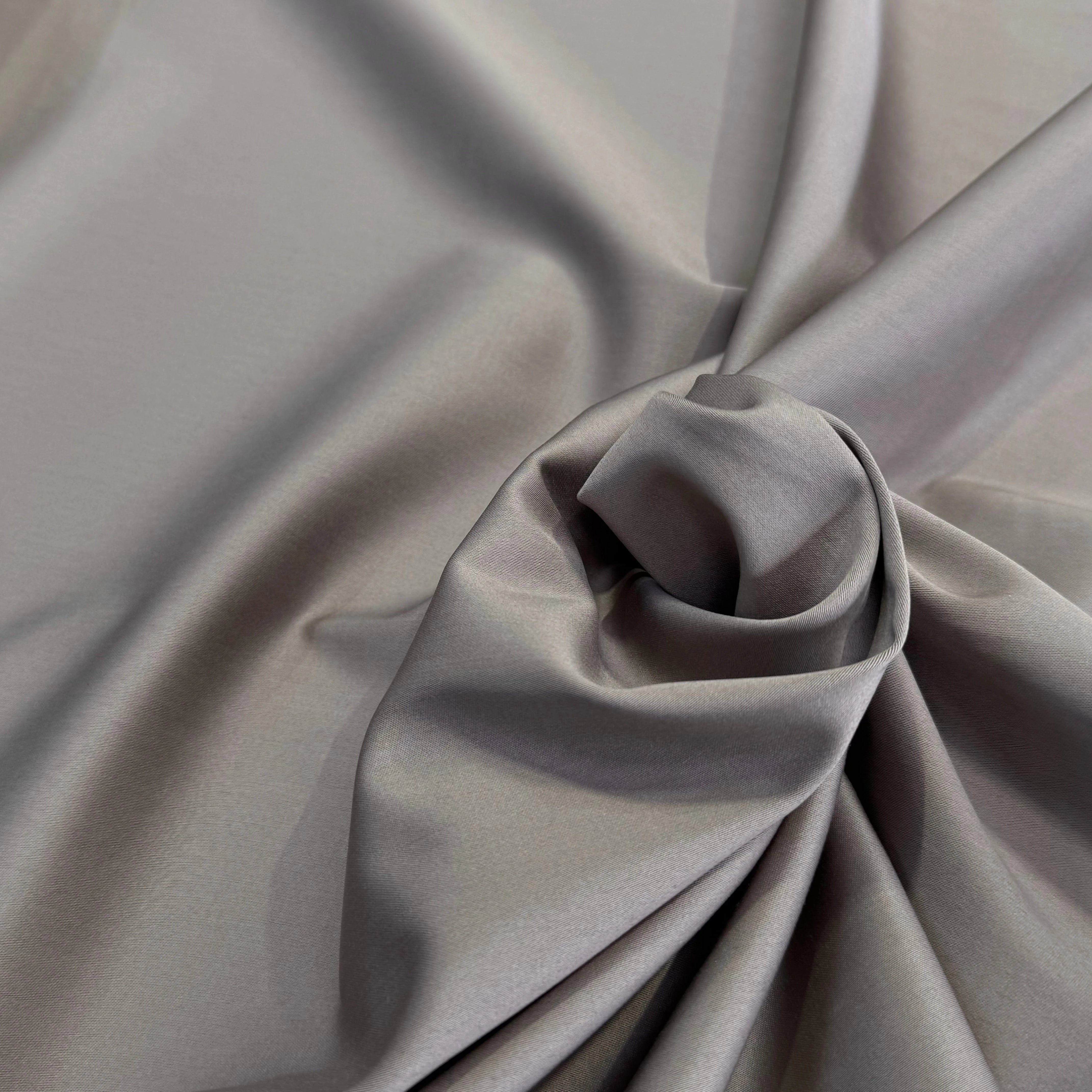 SATIN DE COTON STRETCH SUBLIME GRIS KAKI - My Little Coupon