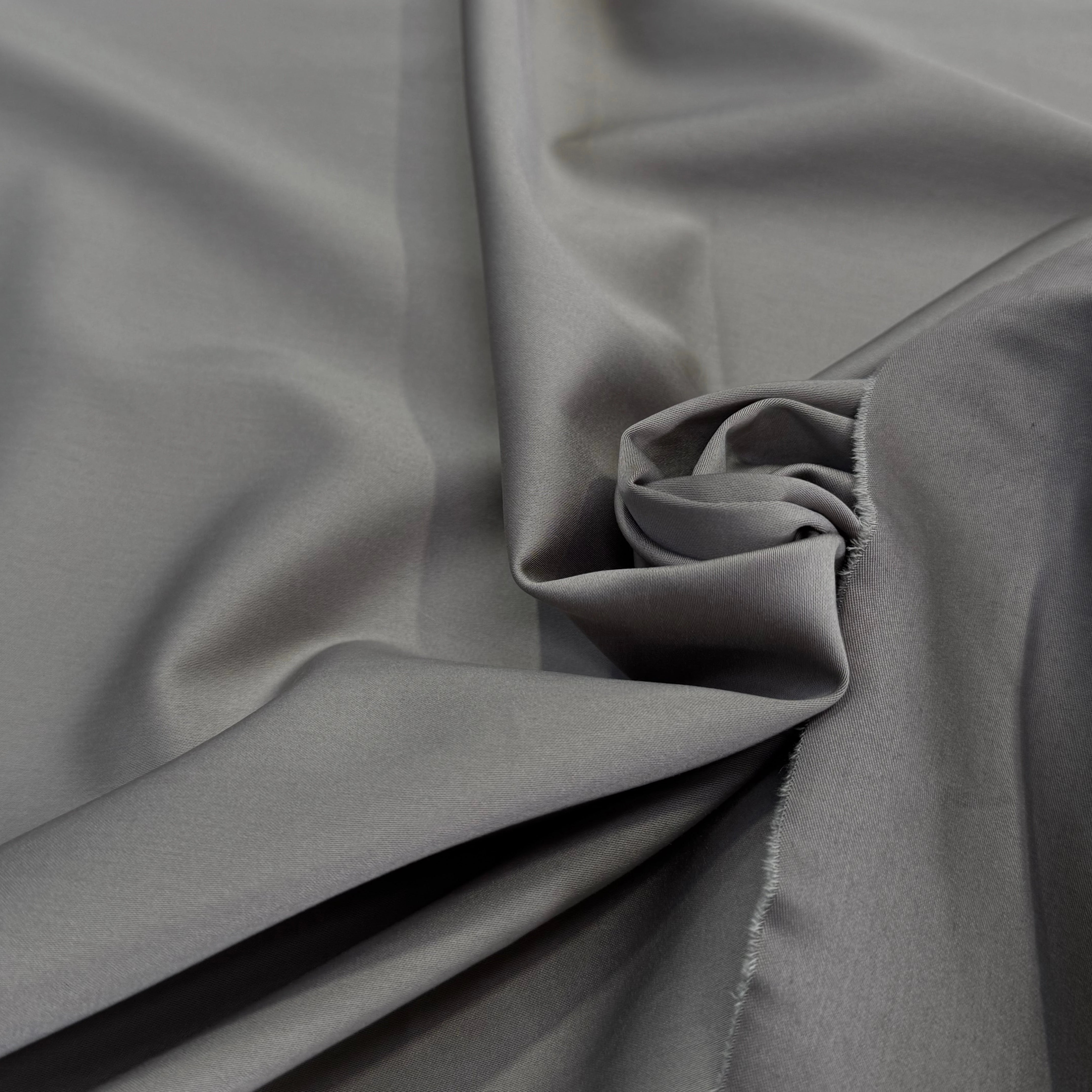 SATIN DE COTON STRETCH SUBLIME GRIS KAKI - My Little Coupon