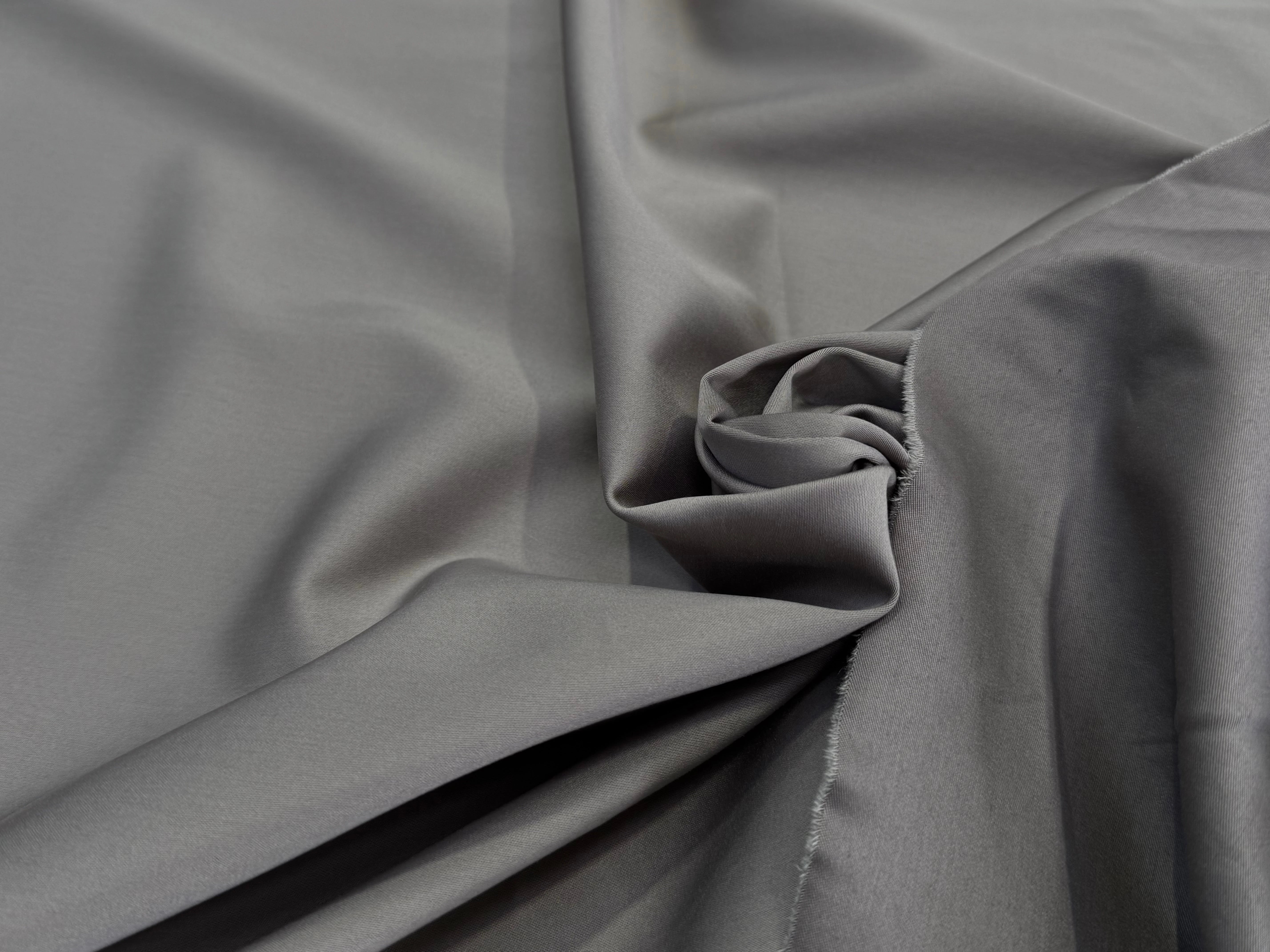 SATIN DE COTON STRETCH SUBLIME GRIS KAKI - My Little Coupon