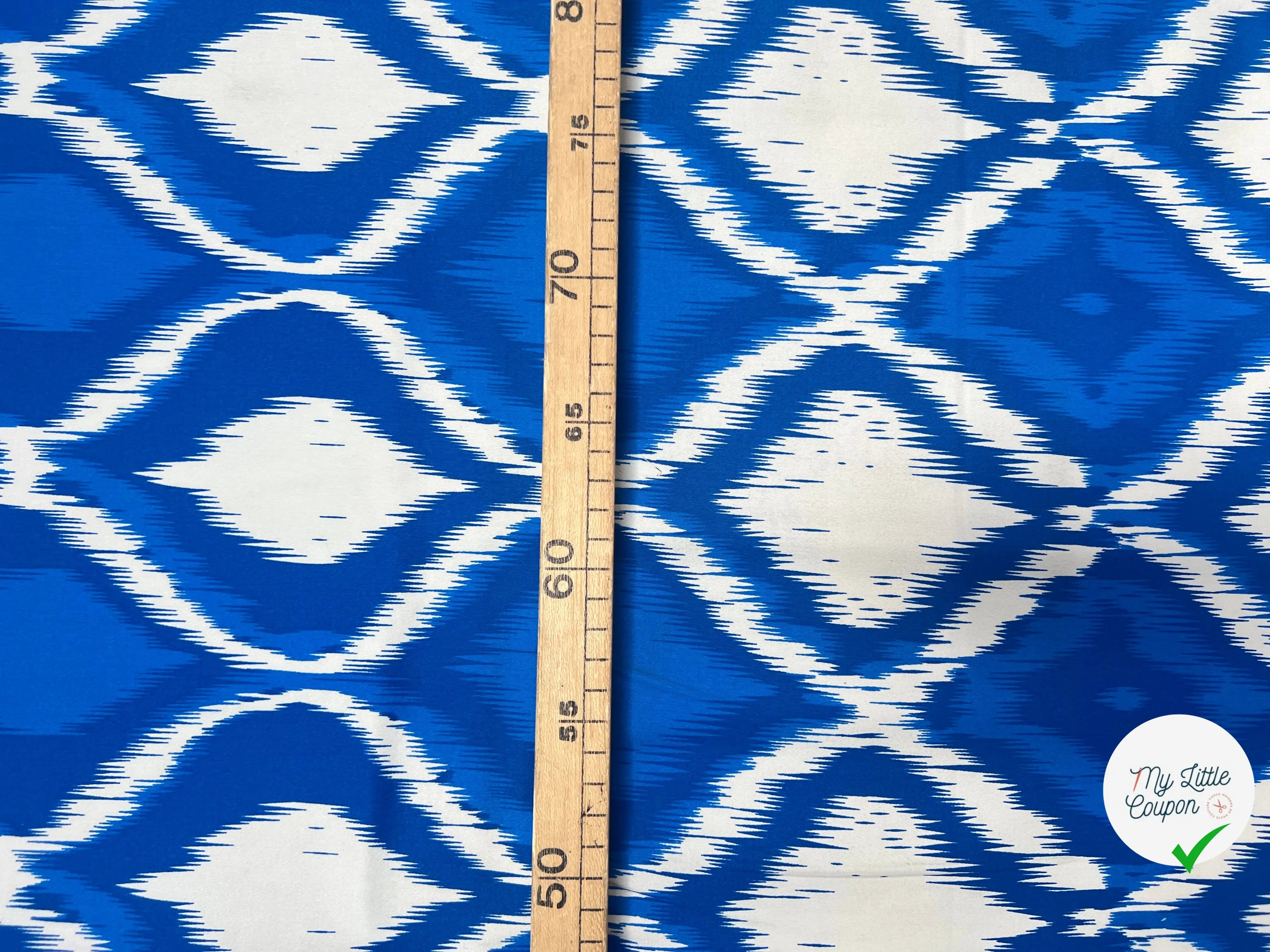 SATIN DE COTON TISSU IMPRIMÉ ABSTRAIT COBALT - My Little Coupon