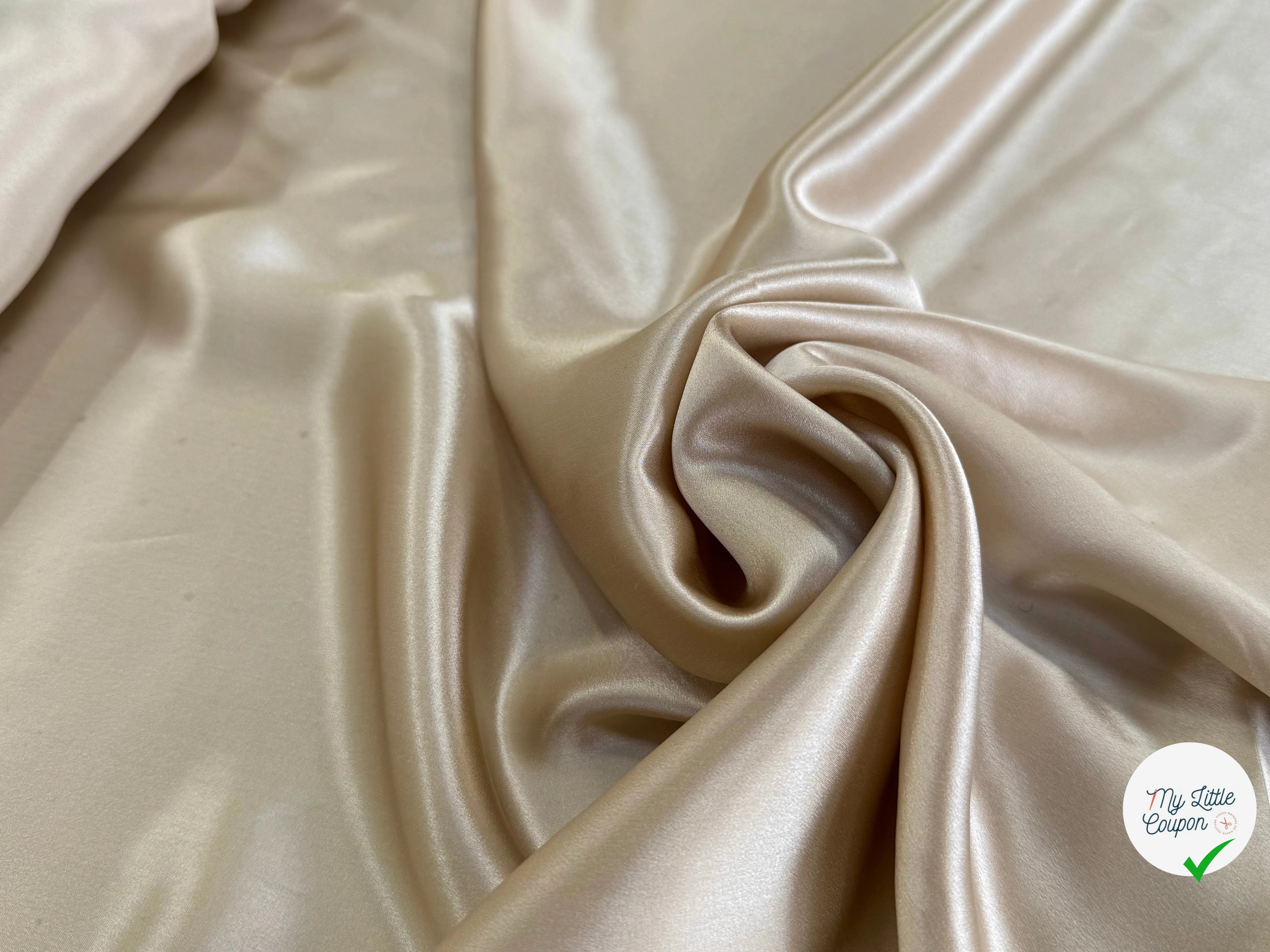 SATIN DE SOIE FLUIDE 110 DE LAIZE BEIGE CHIC - My Little Coupon