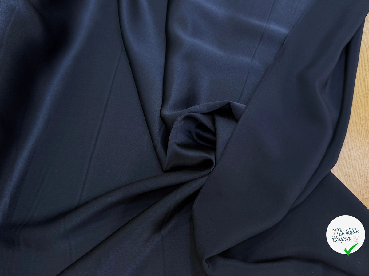 SATIN DE SOIE FLUIDE BLEU MARINE ULTRA CHIC - My Little Coupon
