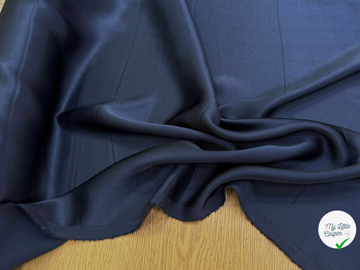 SATIN DE SOIE FLUIDE BLEU MARINE ULTRA CHIC - My Little Coupon