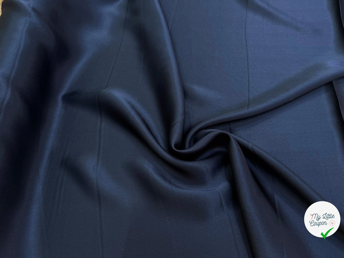 SATIN DE SOIE FLUIDE BLEU MARINE ULTRA CHIC - My Little Coupon