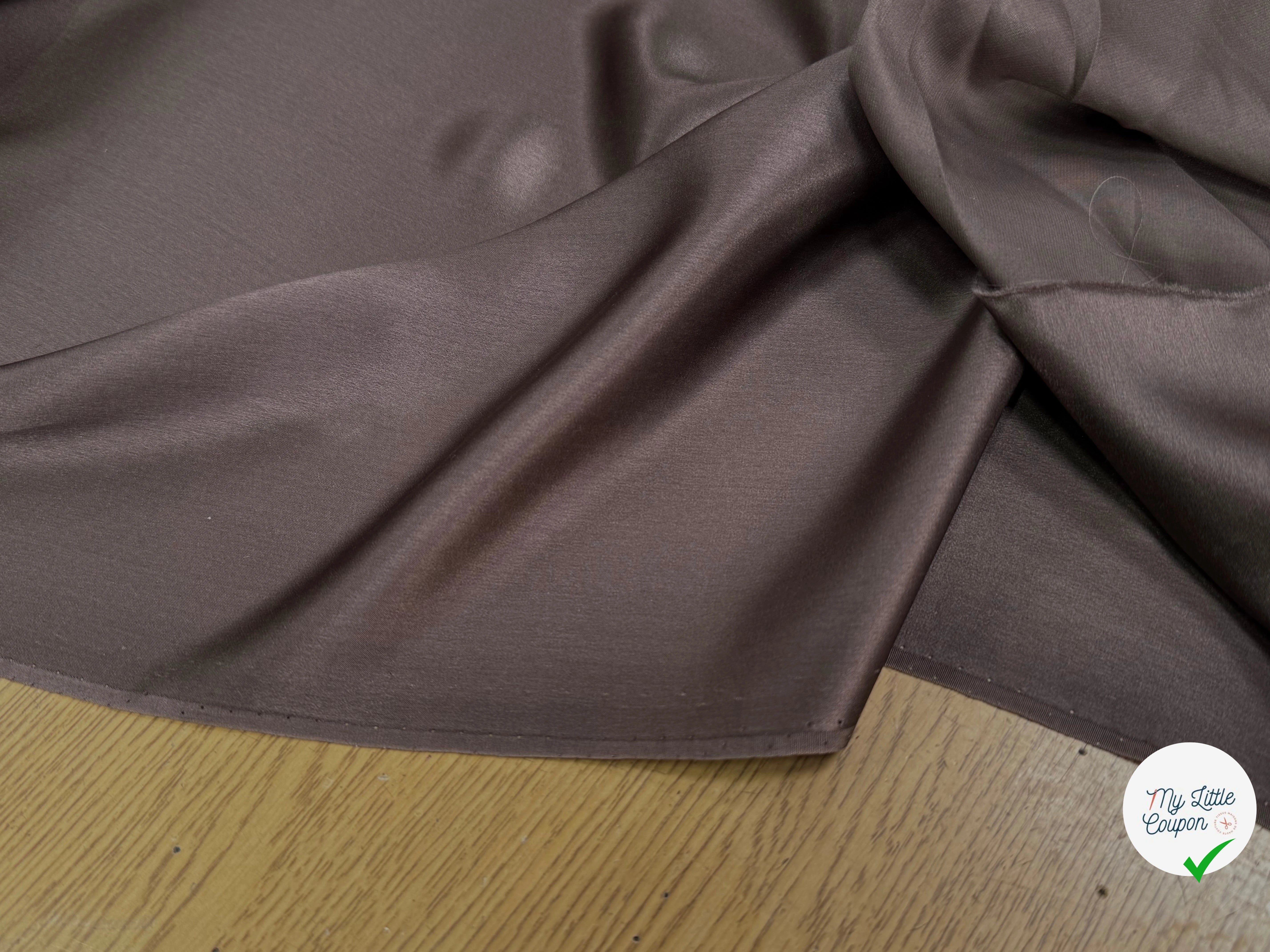 SATIN DE SOIE FLUIDE MARRON - My Little Coupon