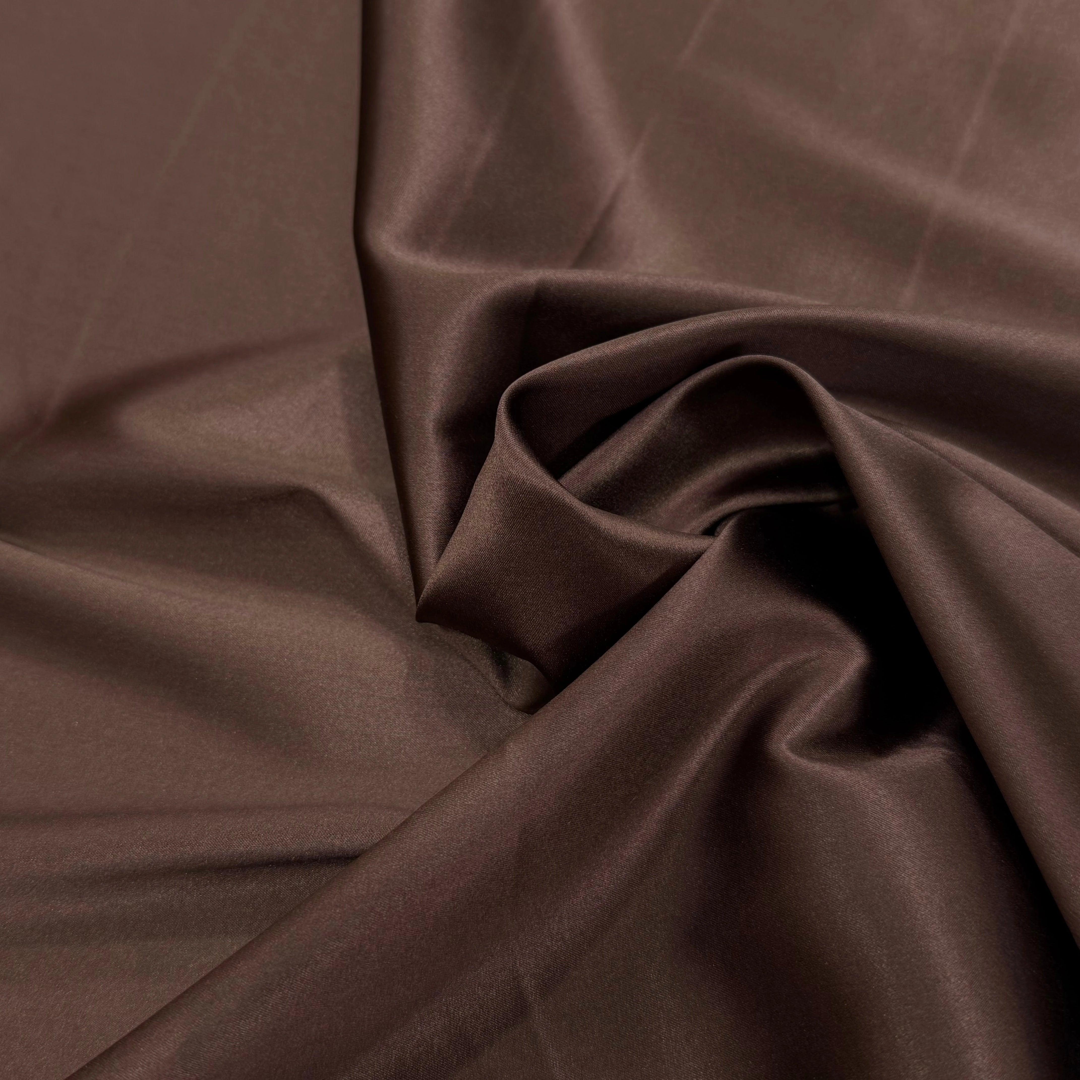 SATIN DE SOIE FLUIDE MARRON ROUX - My Little Coupon