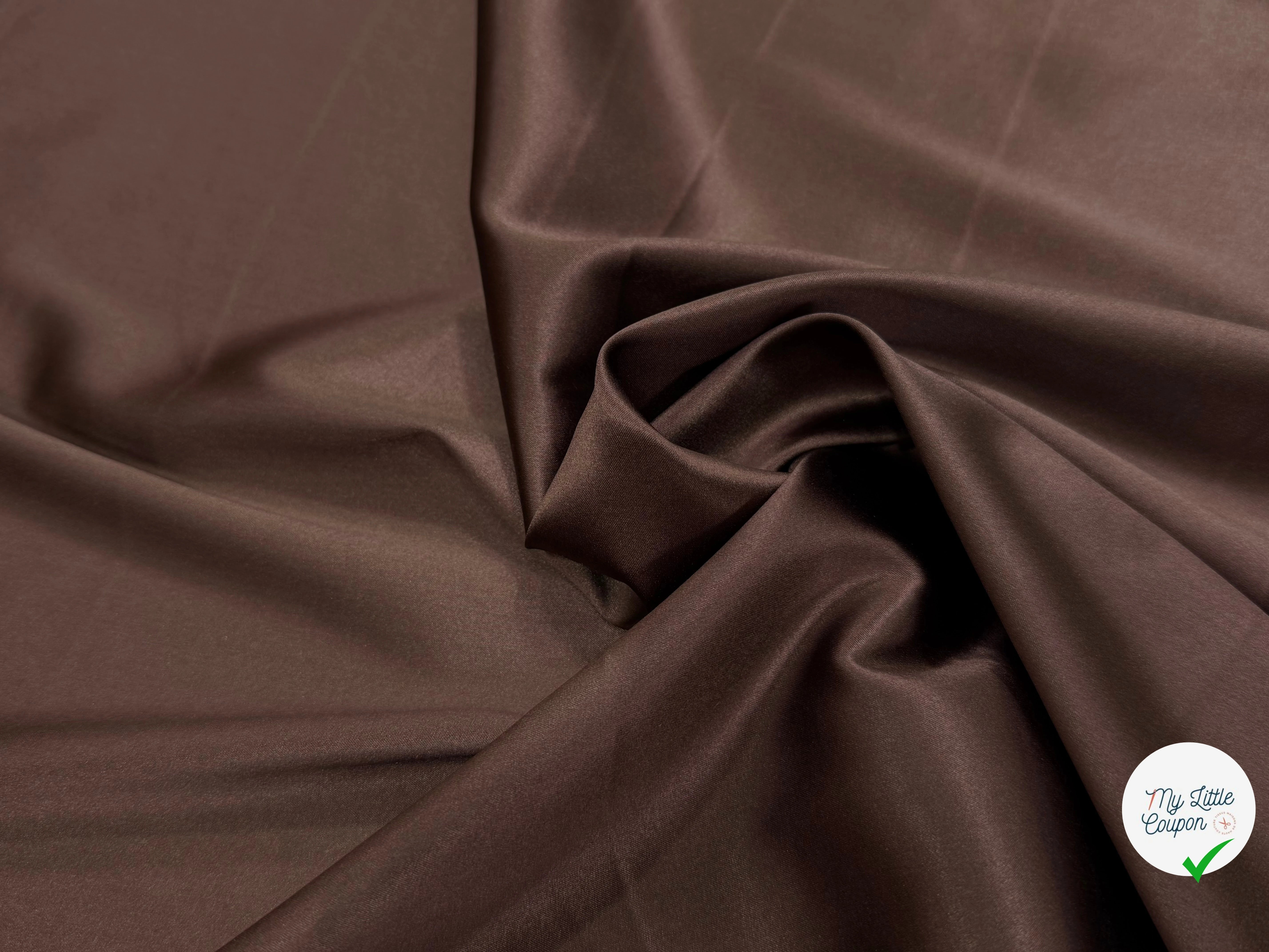 SATIN DE SOIE FLUIDE MARRON ROUX - My Little Coupon