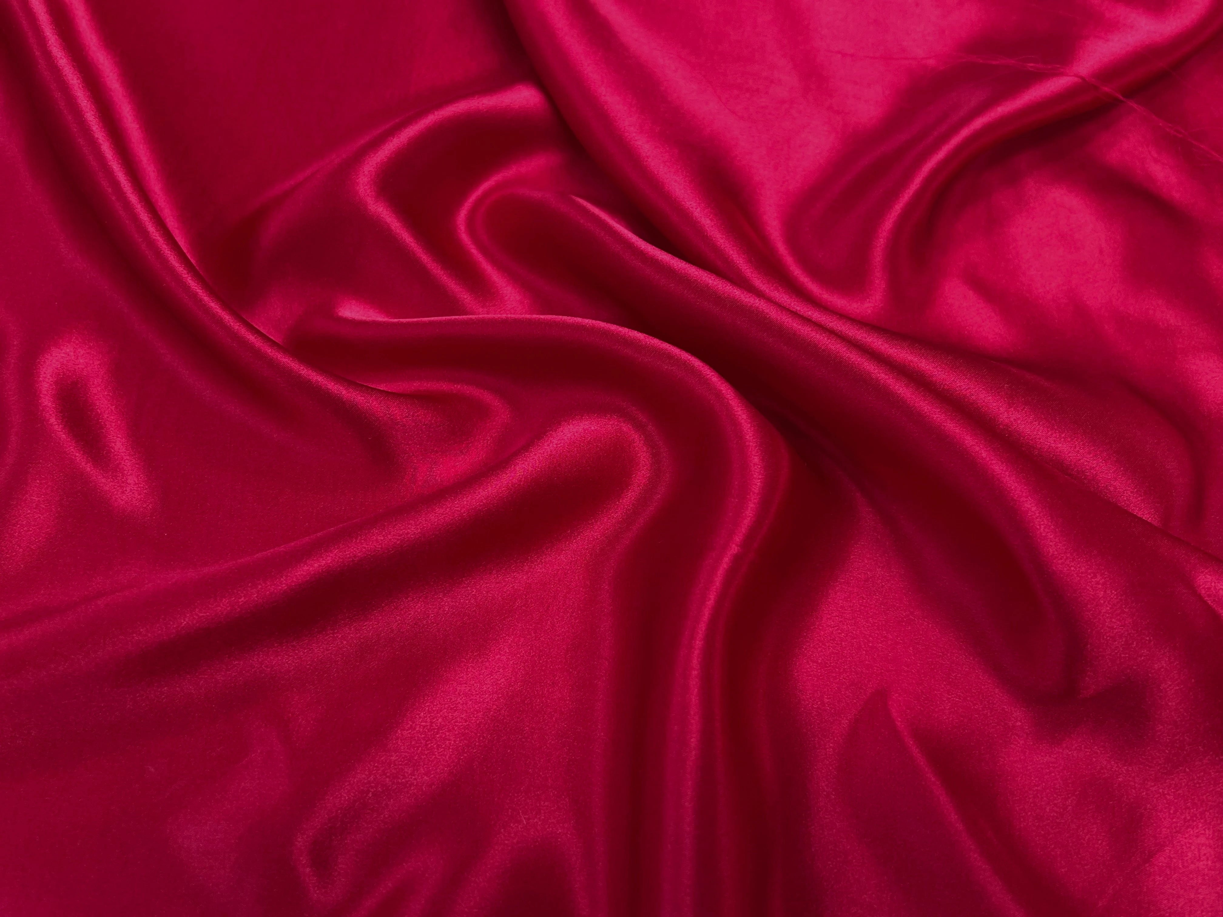 SATIN DE SOIE ROUGE 100% SOIE 140CM - My Little Coupon