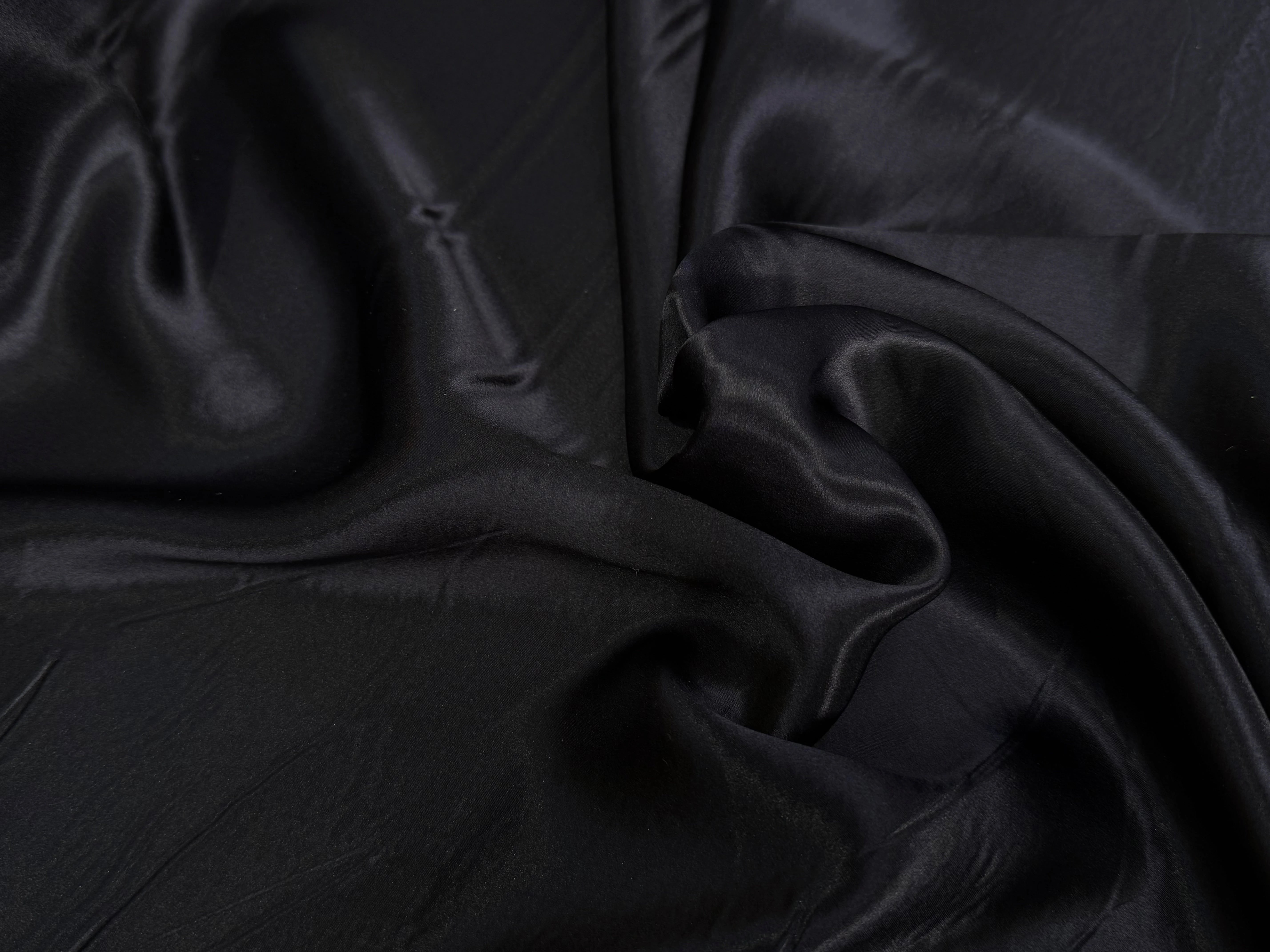 SATIN DE SOIE TRÈS FLUIDE NOIR 100% SOIE - My Little Coupon