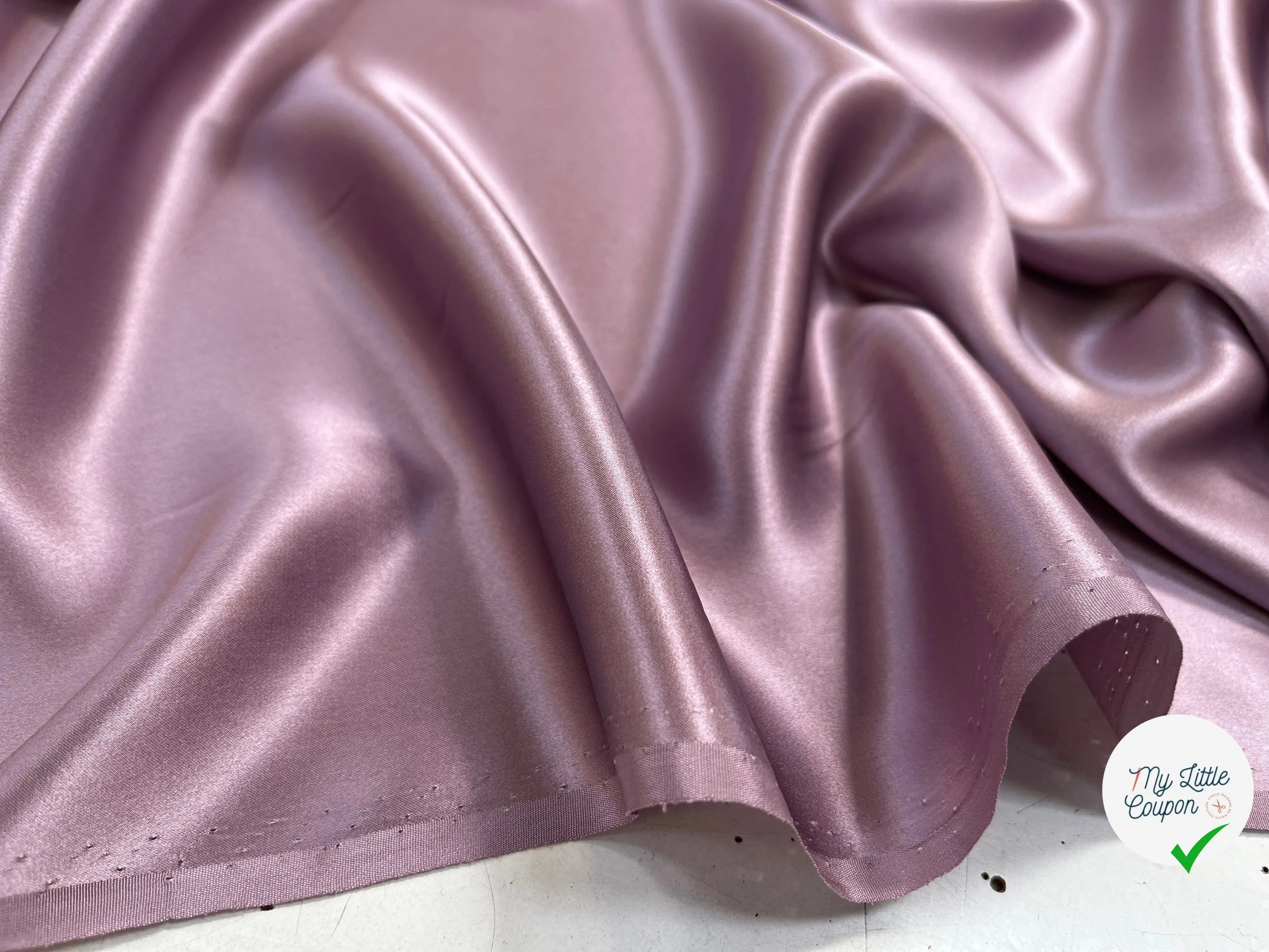 SATIN DE SOIE UNI VIOLET BLOSSOM - My Little Coupon